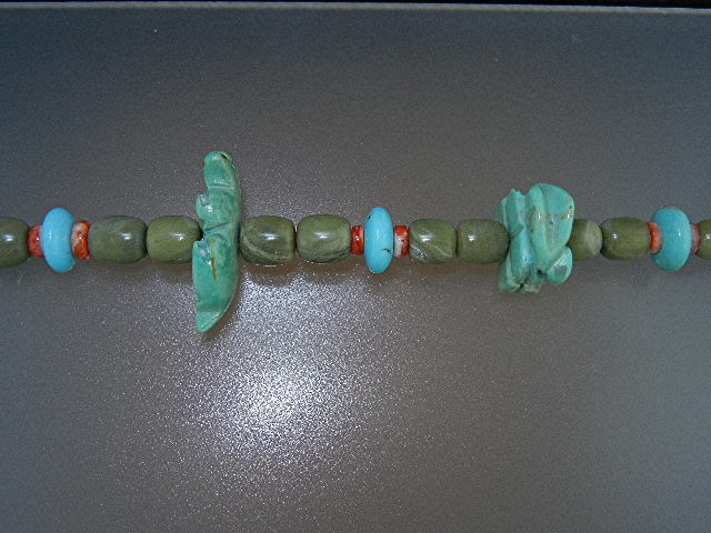 Carved Turquoise Fetish Necklace Sterling Silver Stacey
