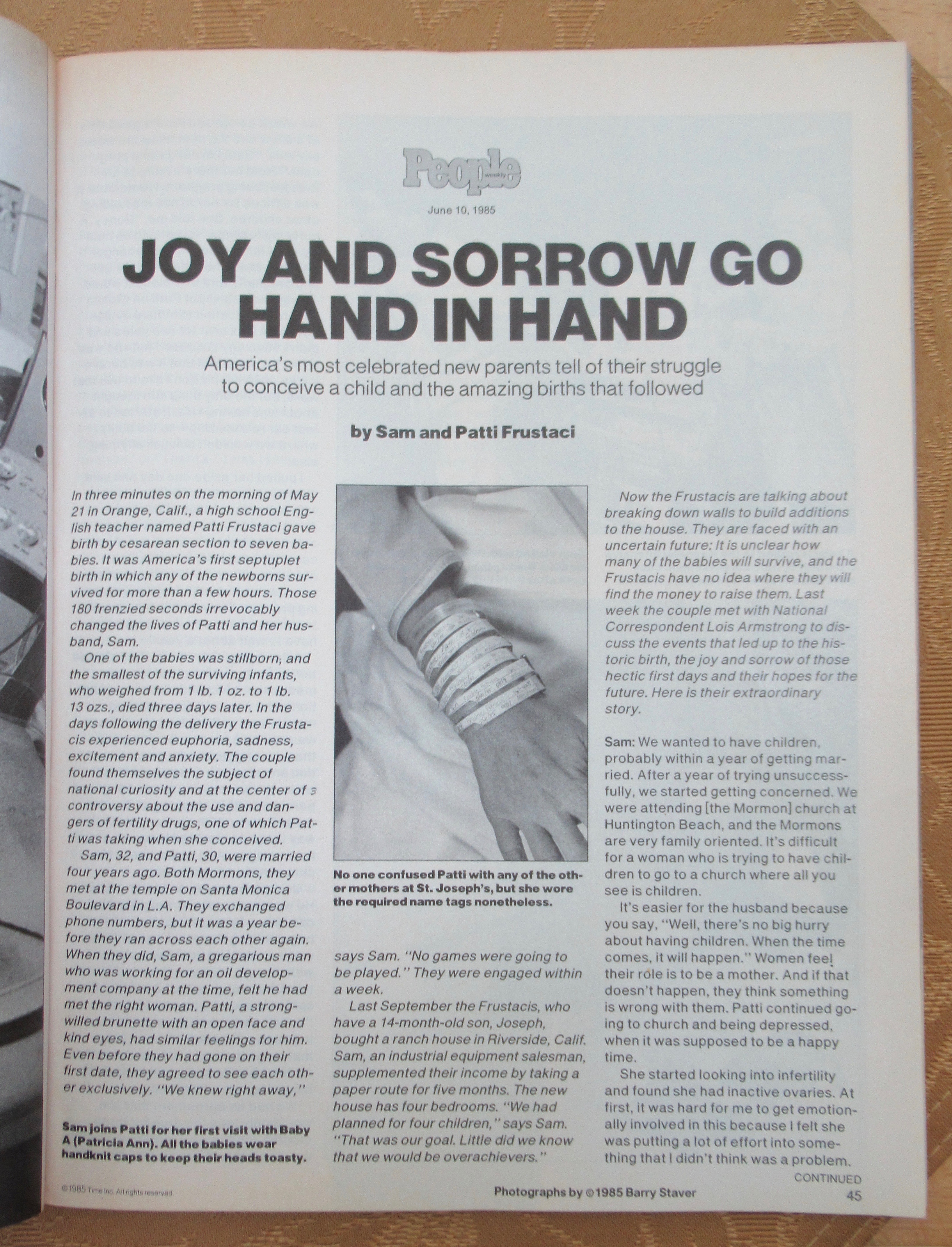 People Magazine June 10, 1985 Septuplet Parents