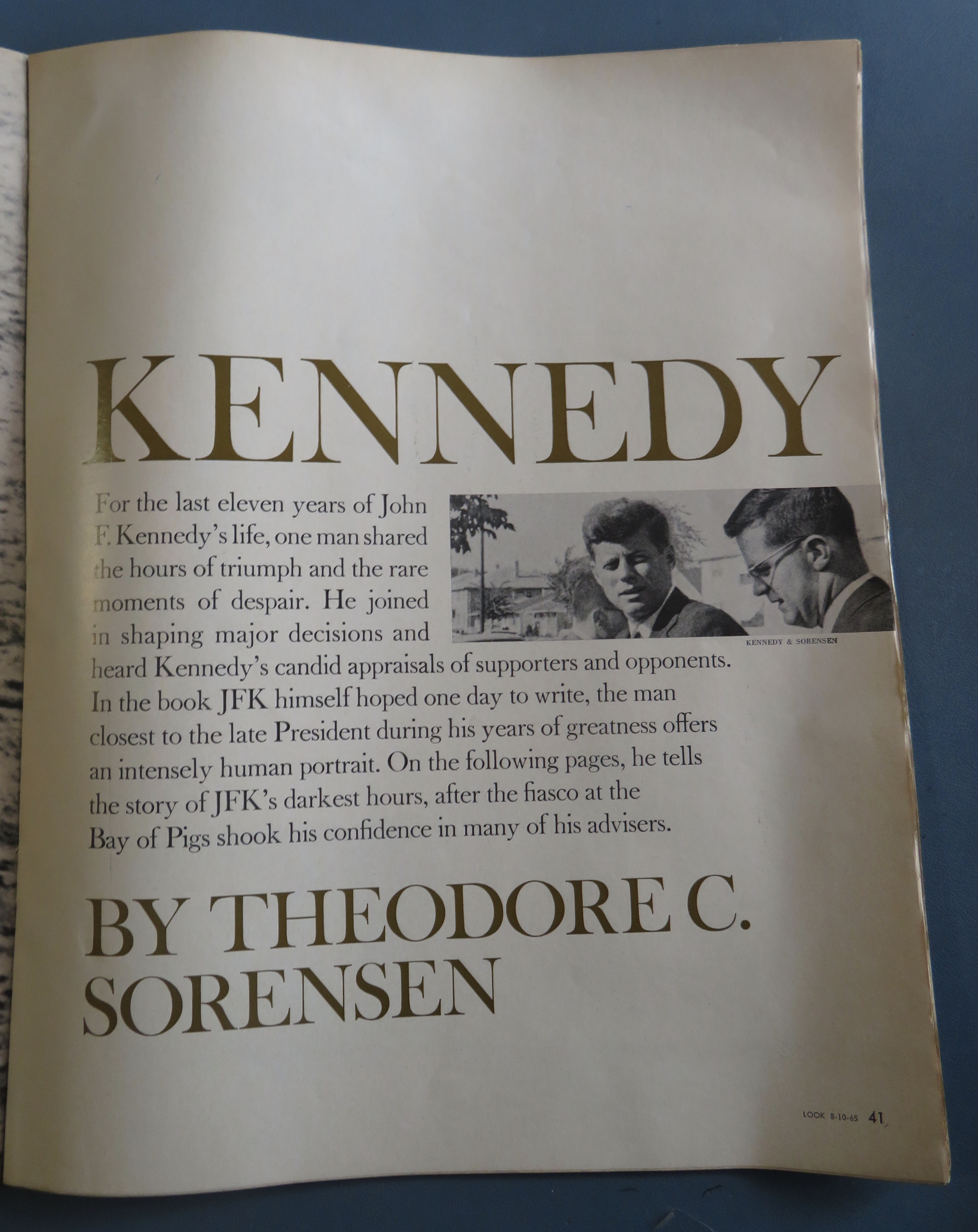 Look Magazine-August 10, 1965-Kennedy By Sorensen
