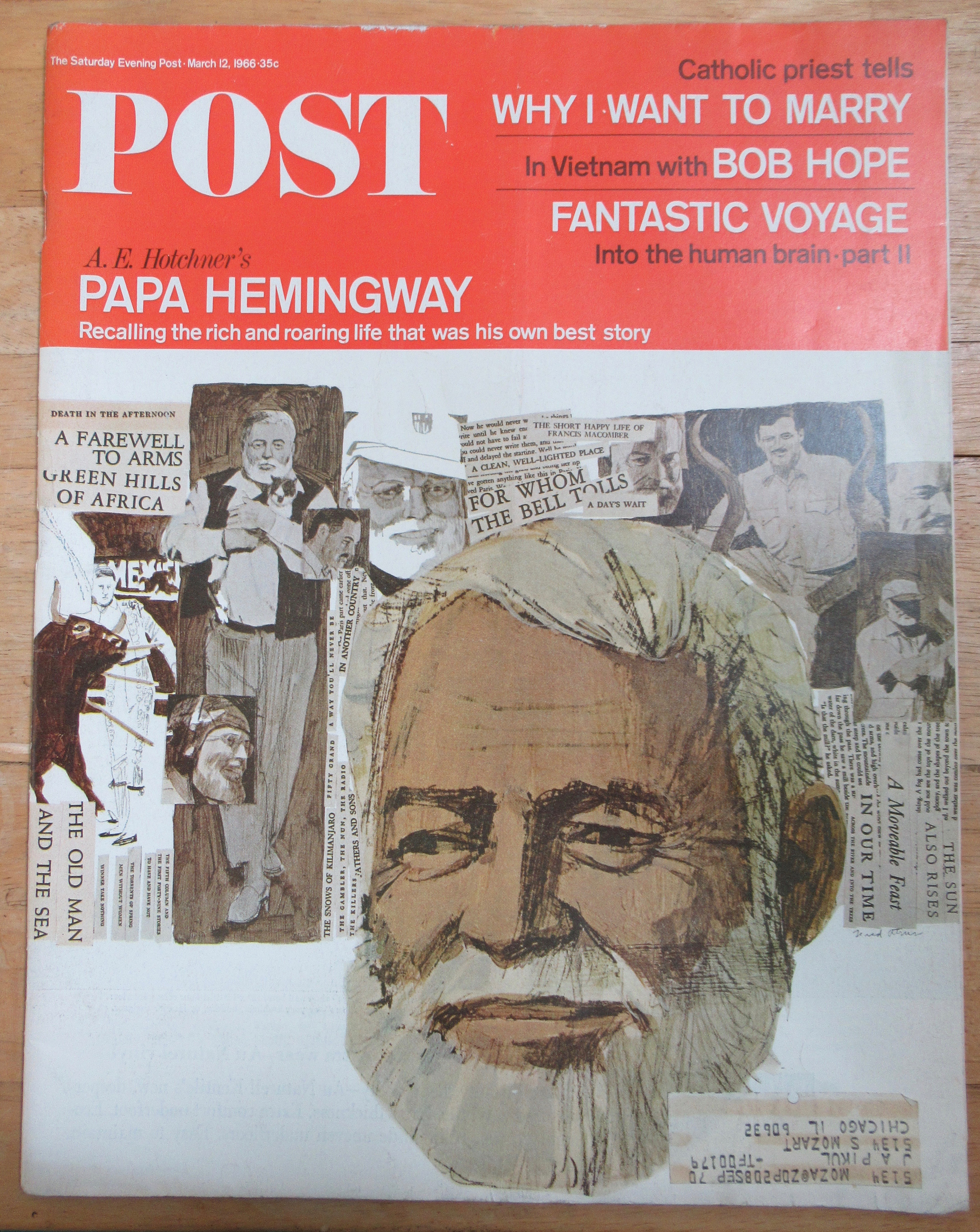 Saturday Evening Post Magazine March 12, 1966 Hemingway
