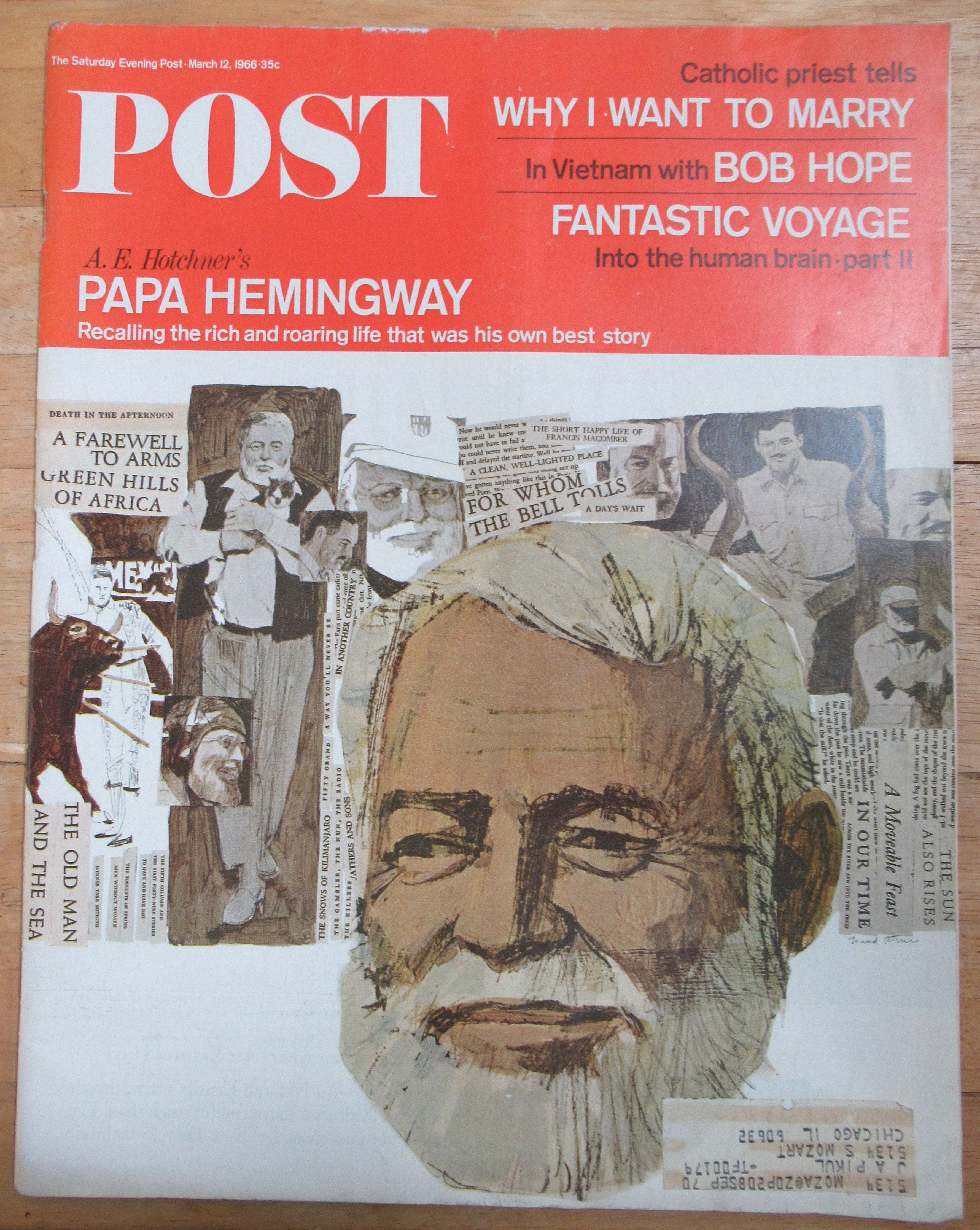 Saturday Evening Post Magazine March 12, 1966 Hemingway