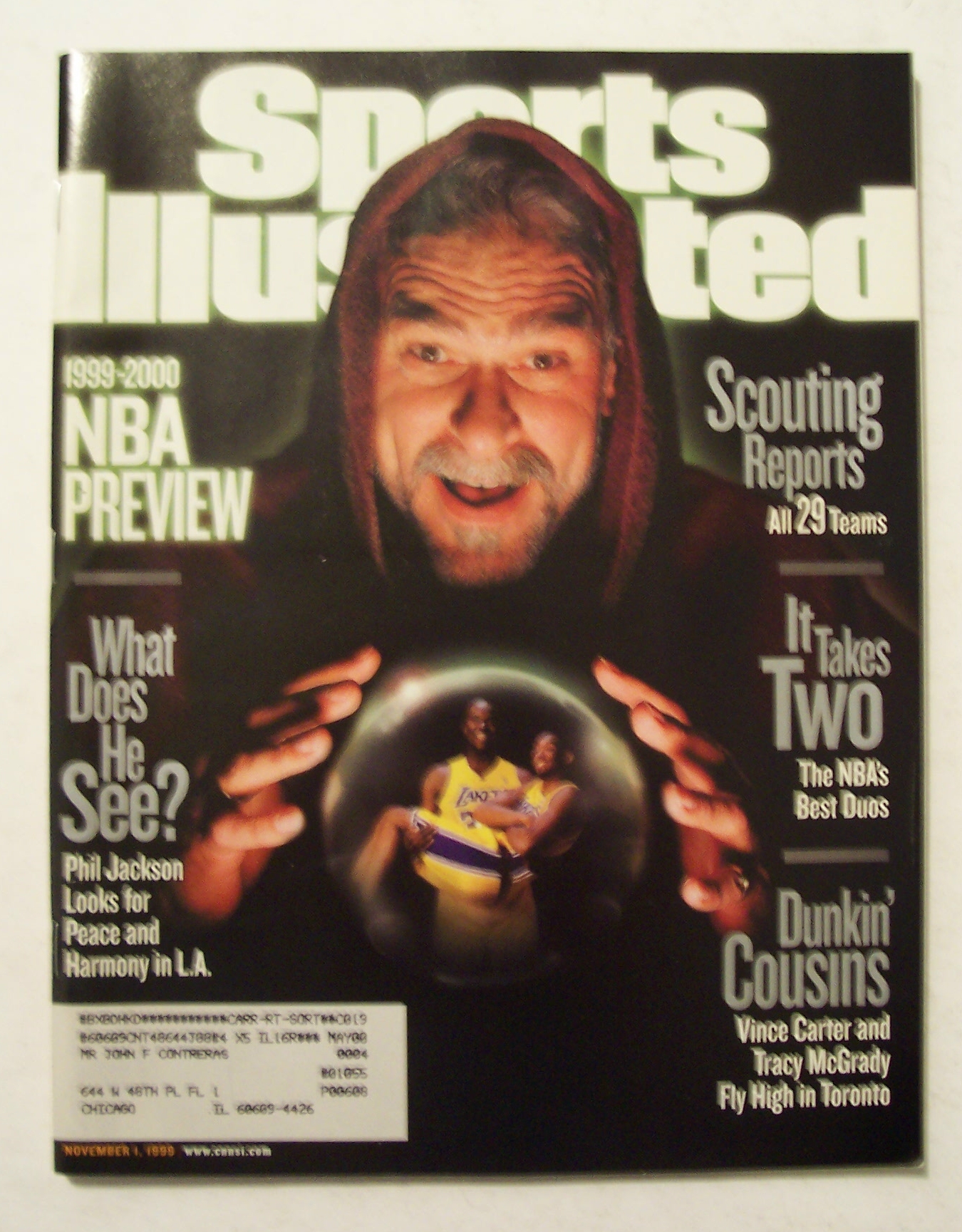Sports Illustrated Magazine -Nov 1, 1999- Phil Jackson
