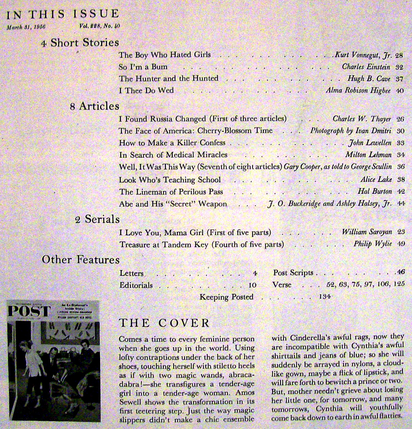 Saturday Evening Post Magazine-March 31, 1956-A. Sewell