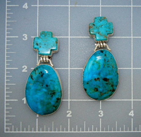 David Troutman  Kingman Turquoise Sterling Silver Earri