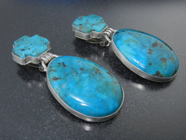 David Troutman Kingman Turquoise Sterling Silver Earri