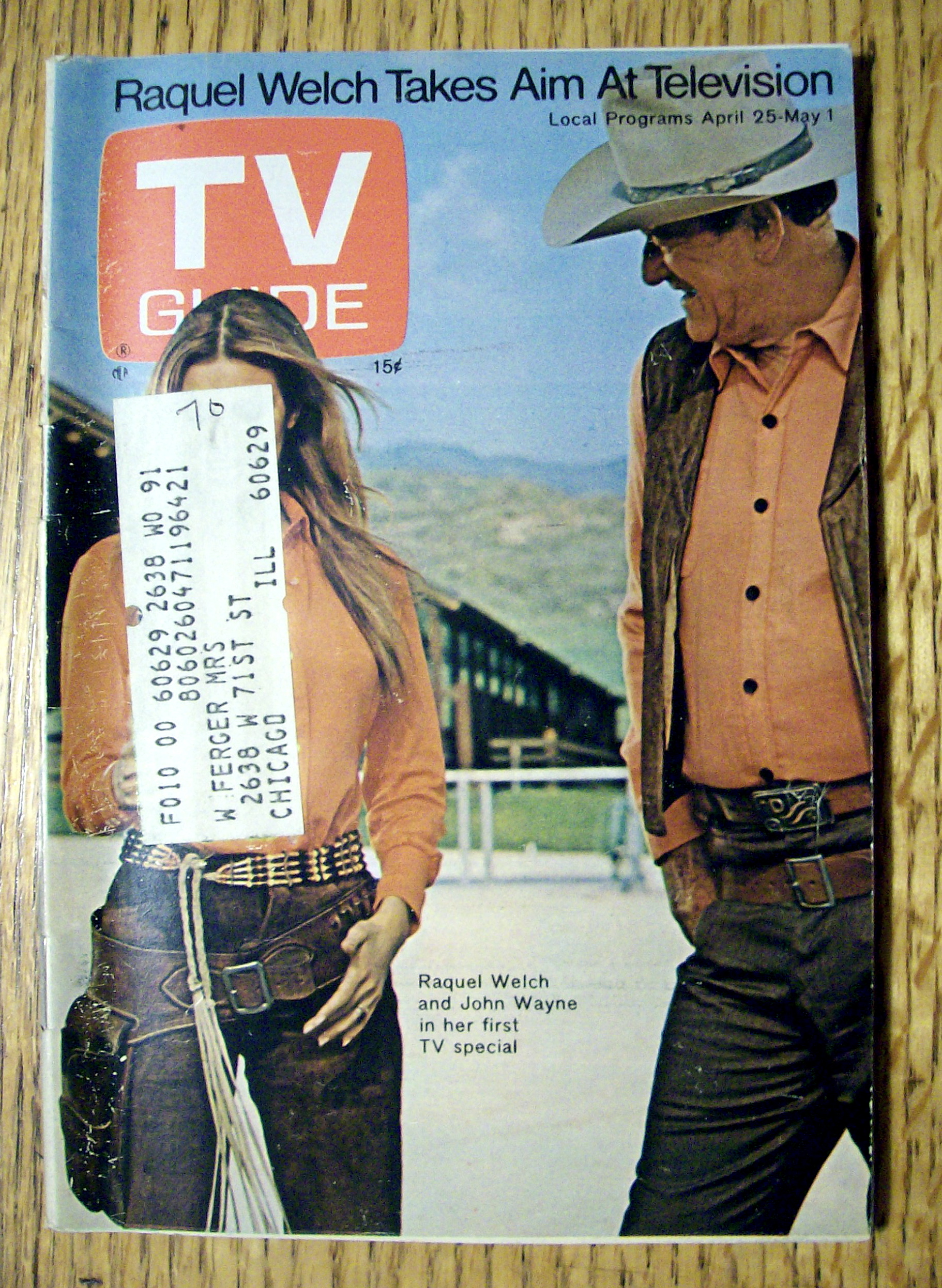 TV Guide - April 25-May 1, 1970 - R. Welch & J. Wayne