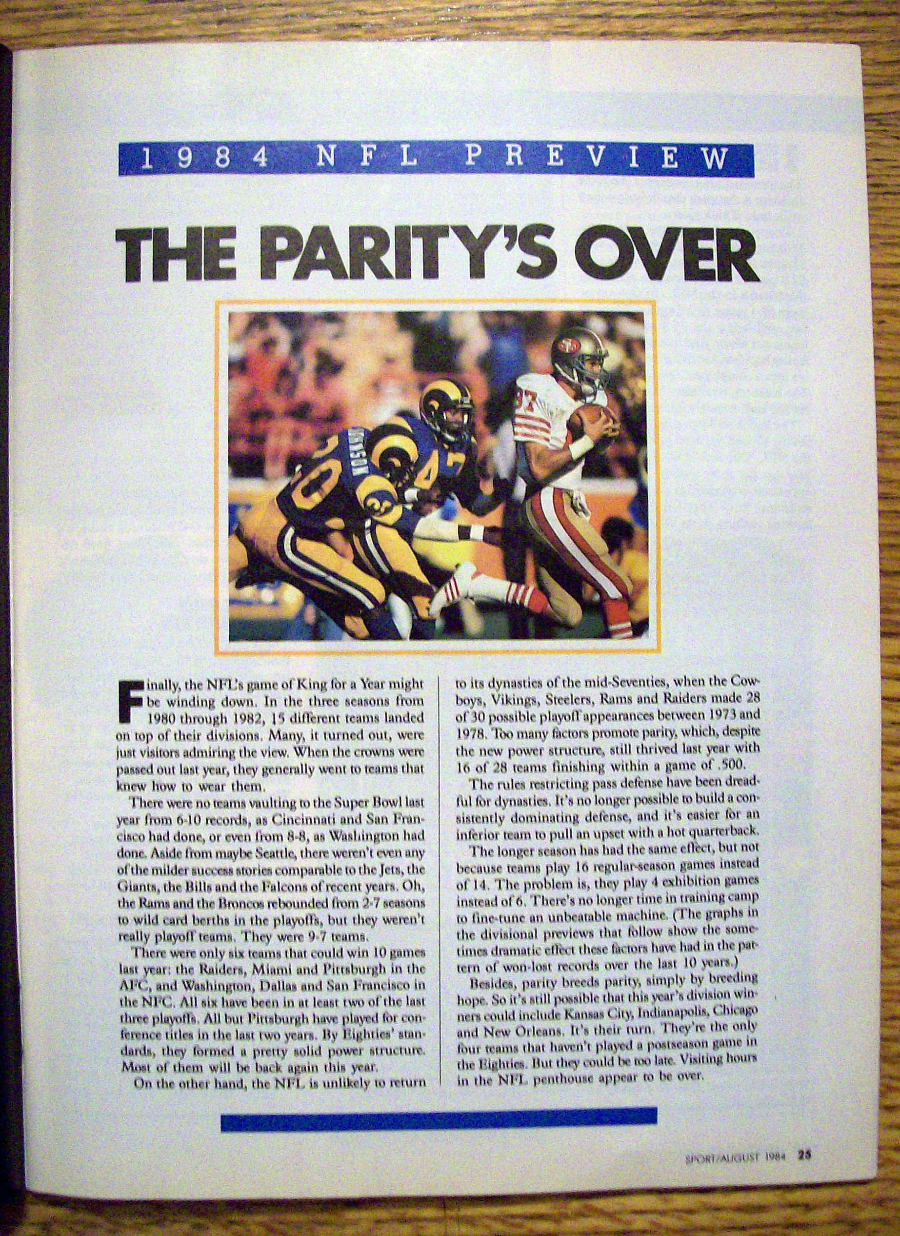 Sport Magazine-August 1984-The 1984 NFL Preview