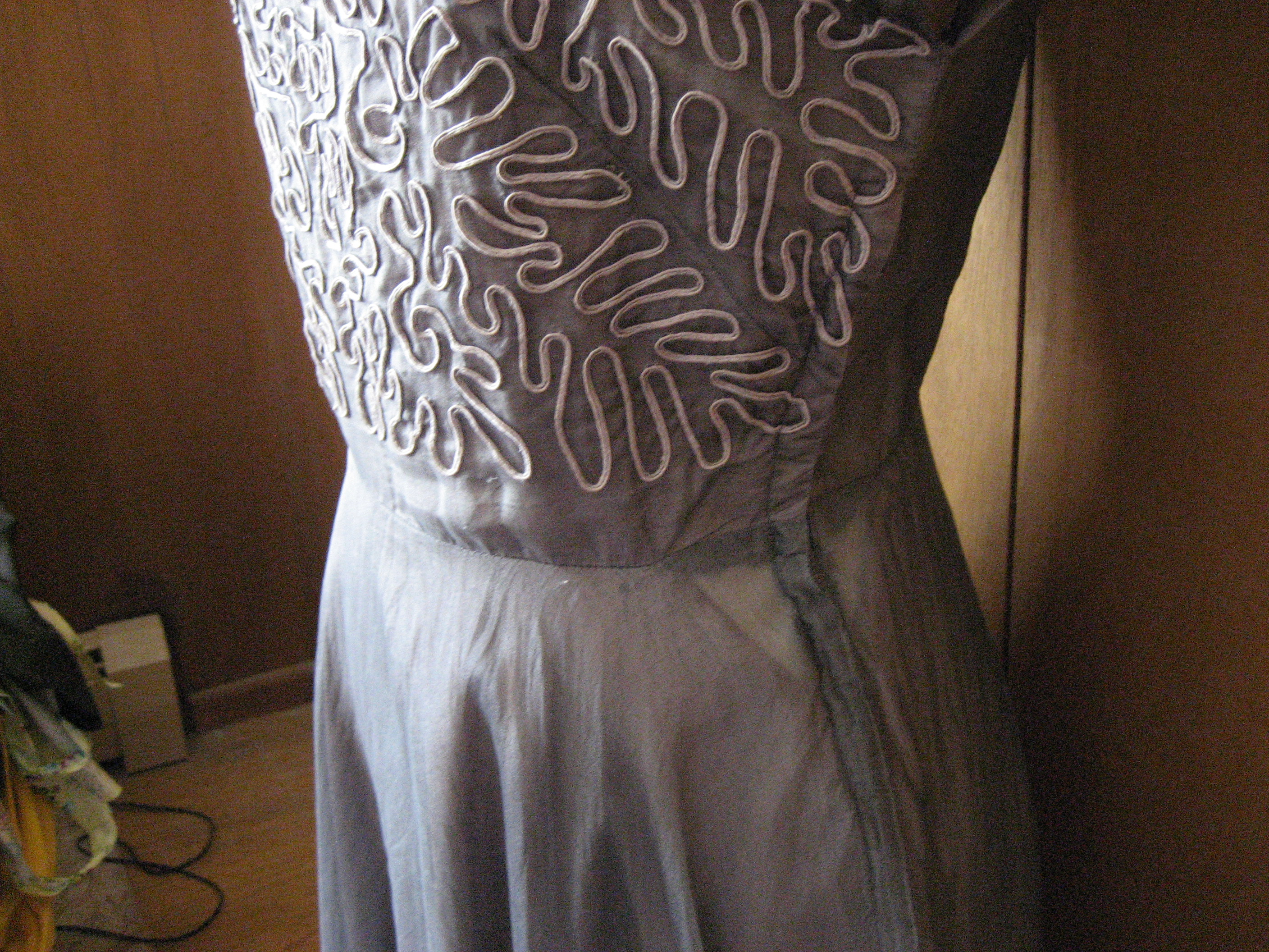 1940 Taffeta and Sheer Dress