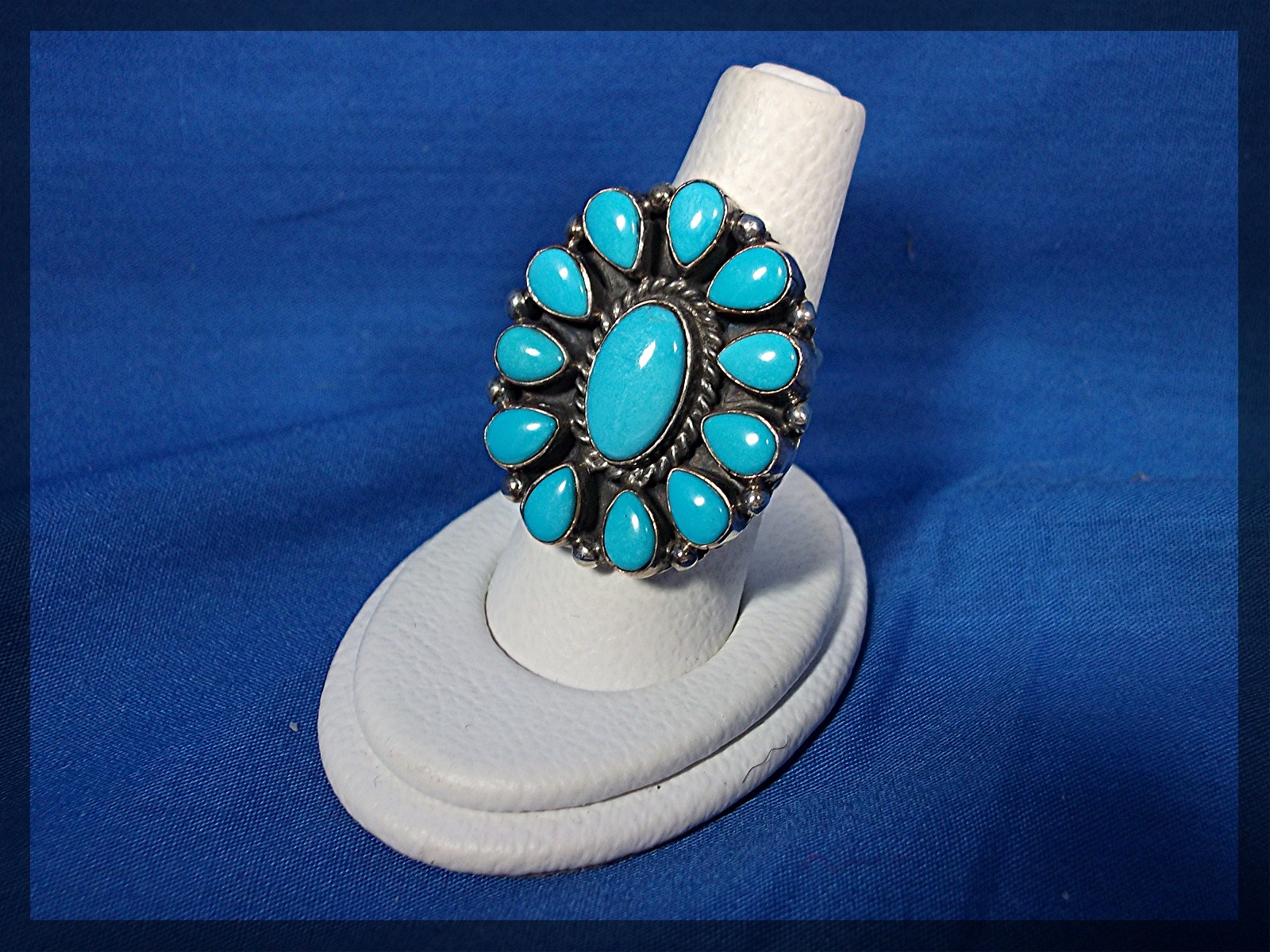 Sleeping Beauty Turquoise Ring ELLA PETERS Navajo