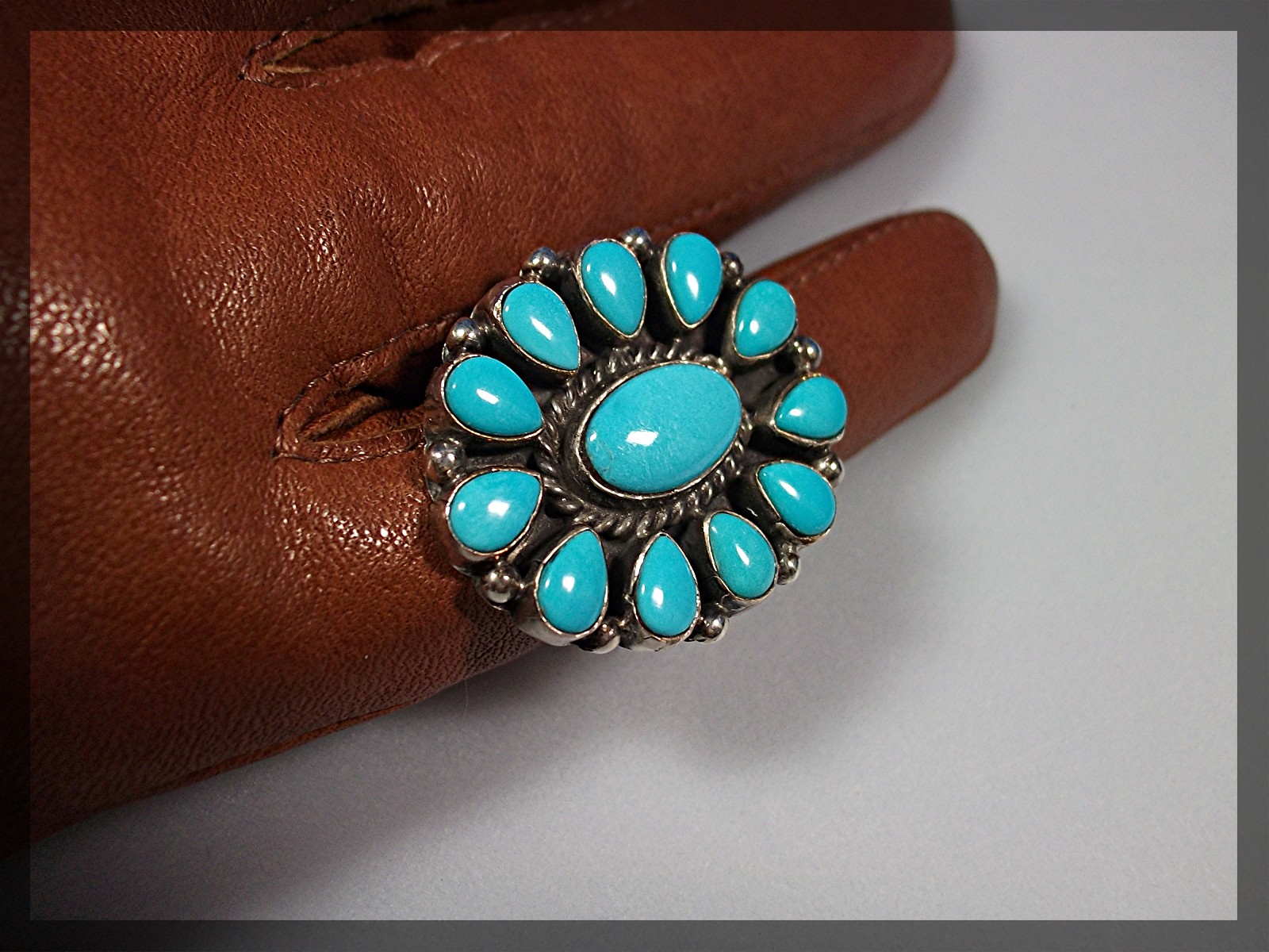 Sleeping Beauty Turquoise Ring ELLA PETERS Navajo