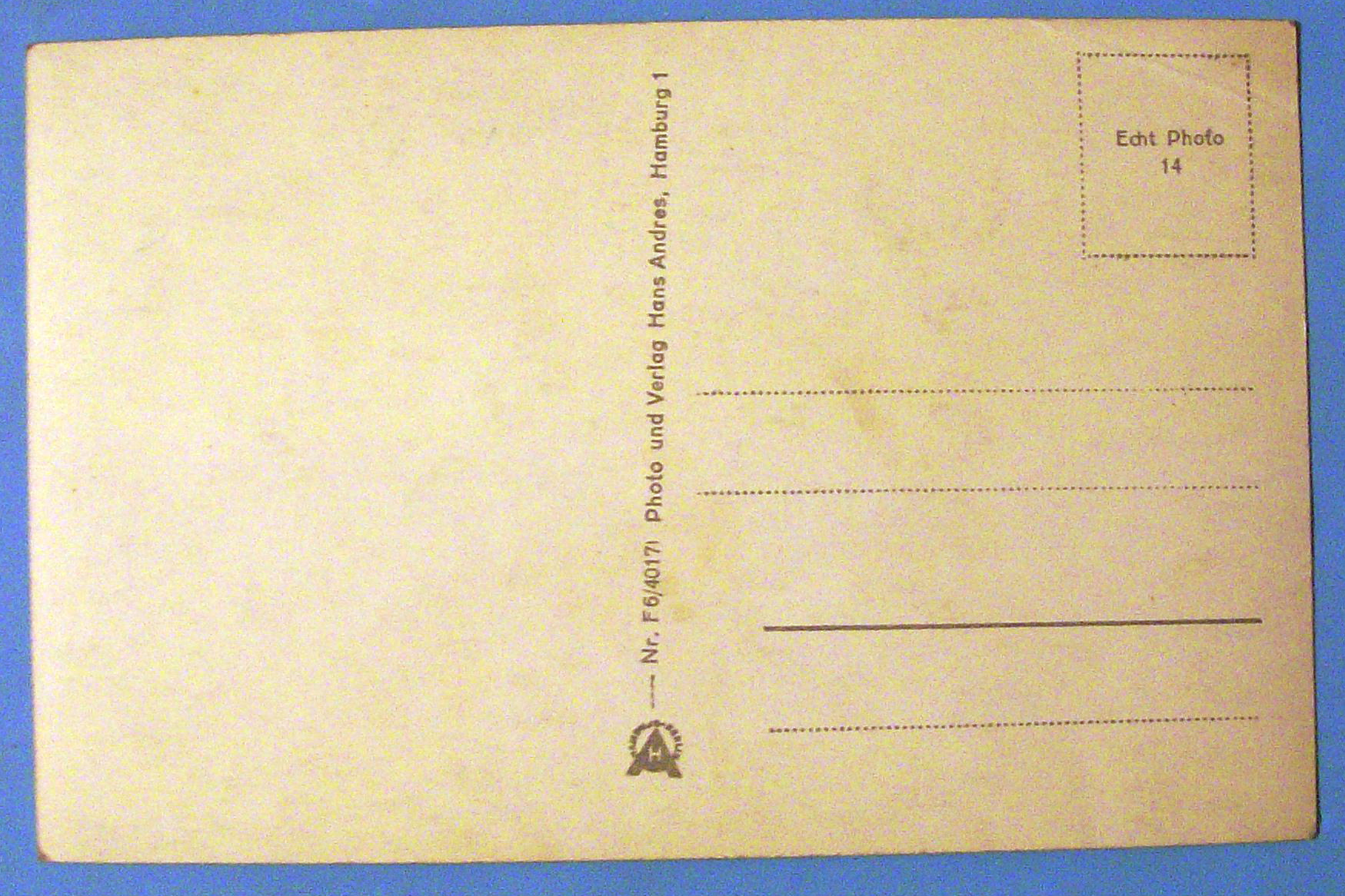 Hamburg Finkenwarder Postcard