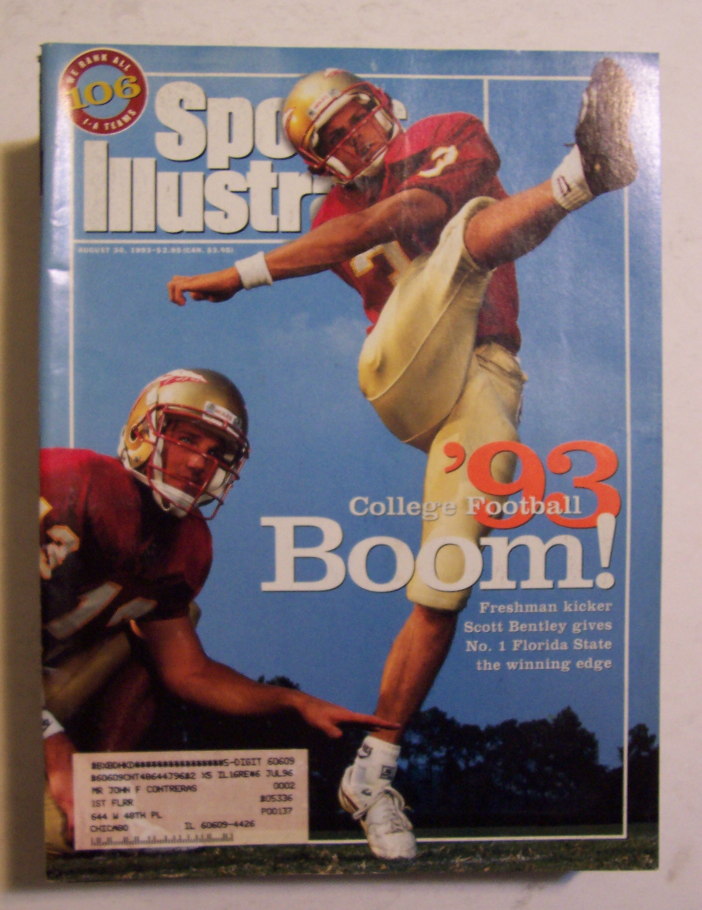 Sports Illustrated Magazine-Aug 30, 1993-Scott Bentley