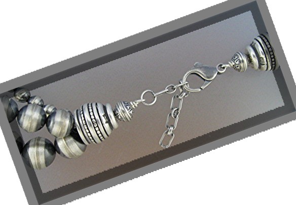 Necklace Sterling Silver 3 Strand Beads