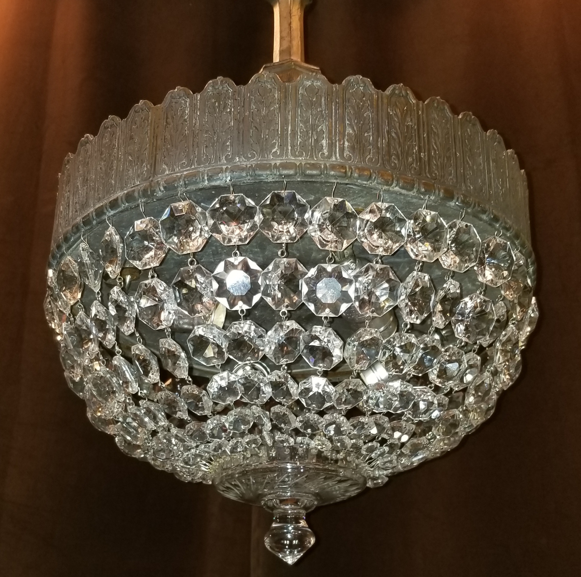Crystal Beaded Bowl Light