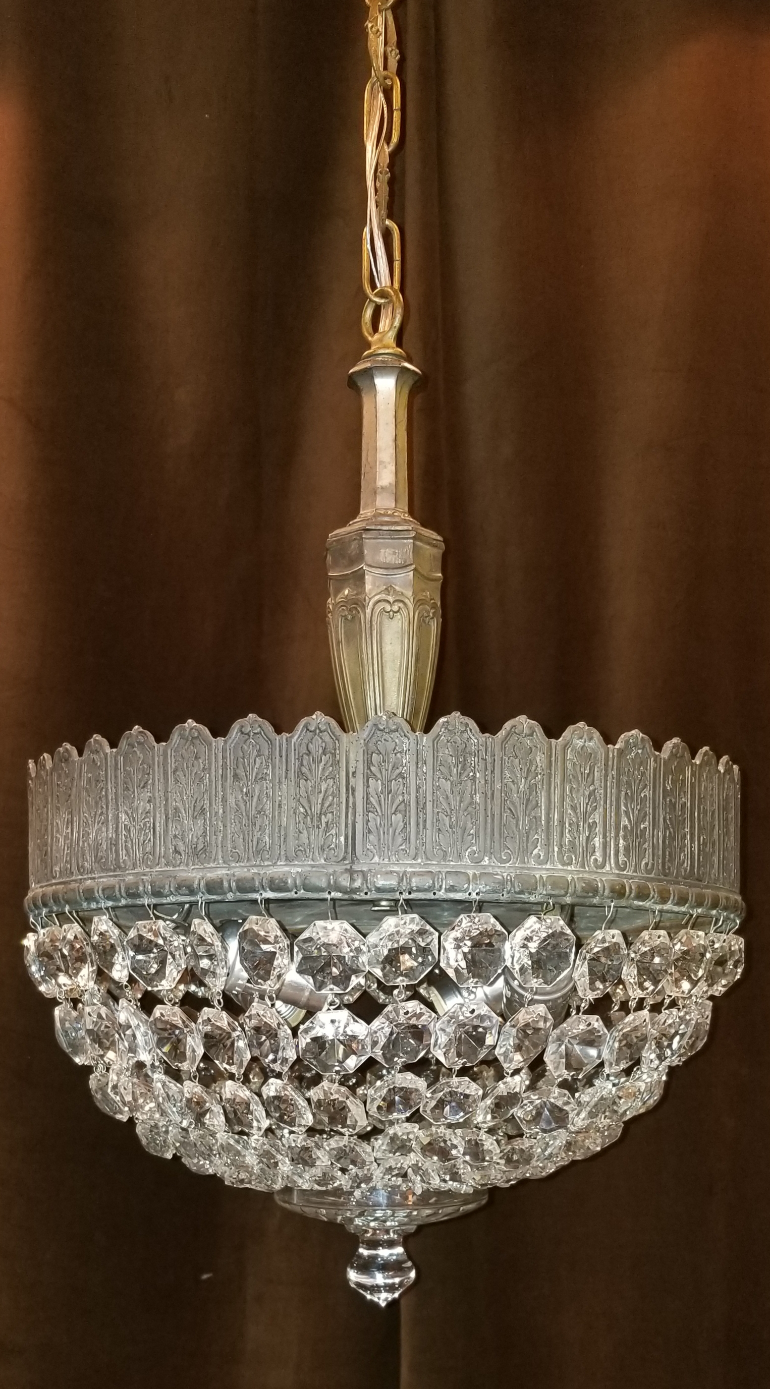 Crystal Beaded Bowl Light