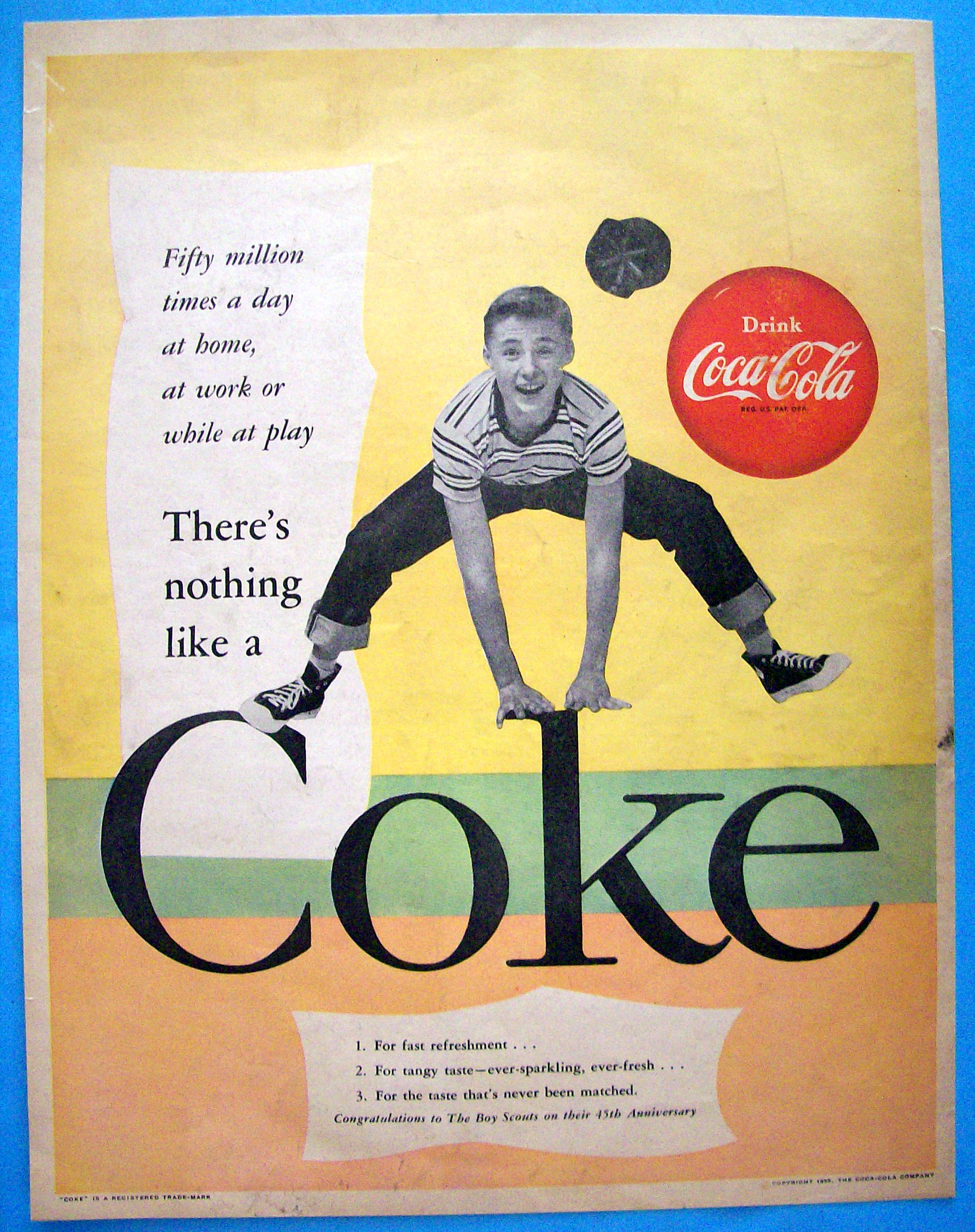 1955 Coca-Cola (Coke) with a Boy Jumping