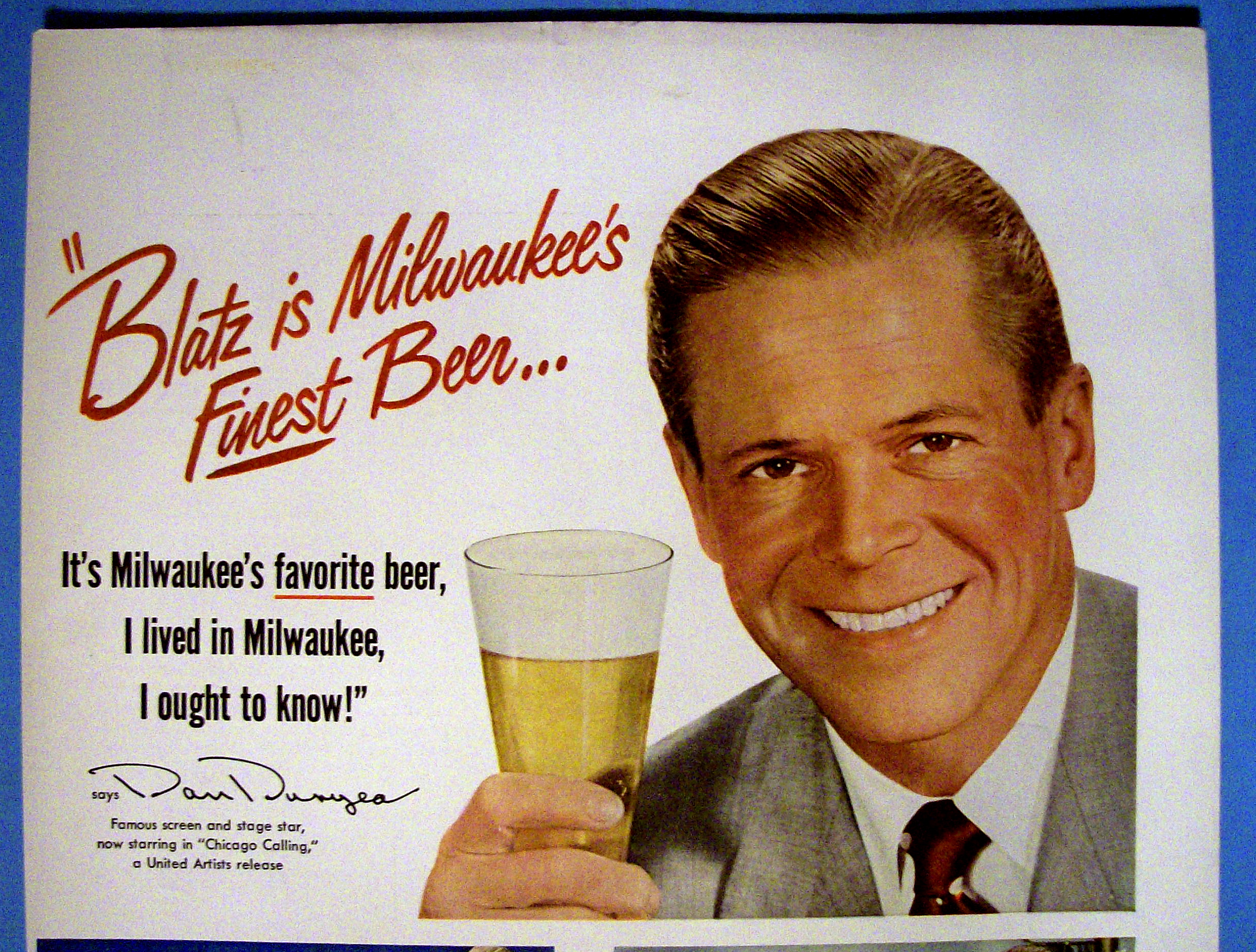 Vintage Ad: 1952 Blatz Beer with Dan Dunyea
