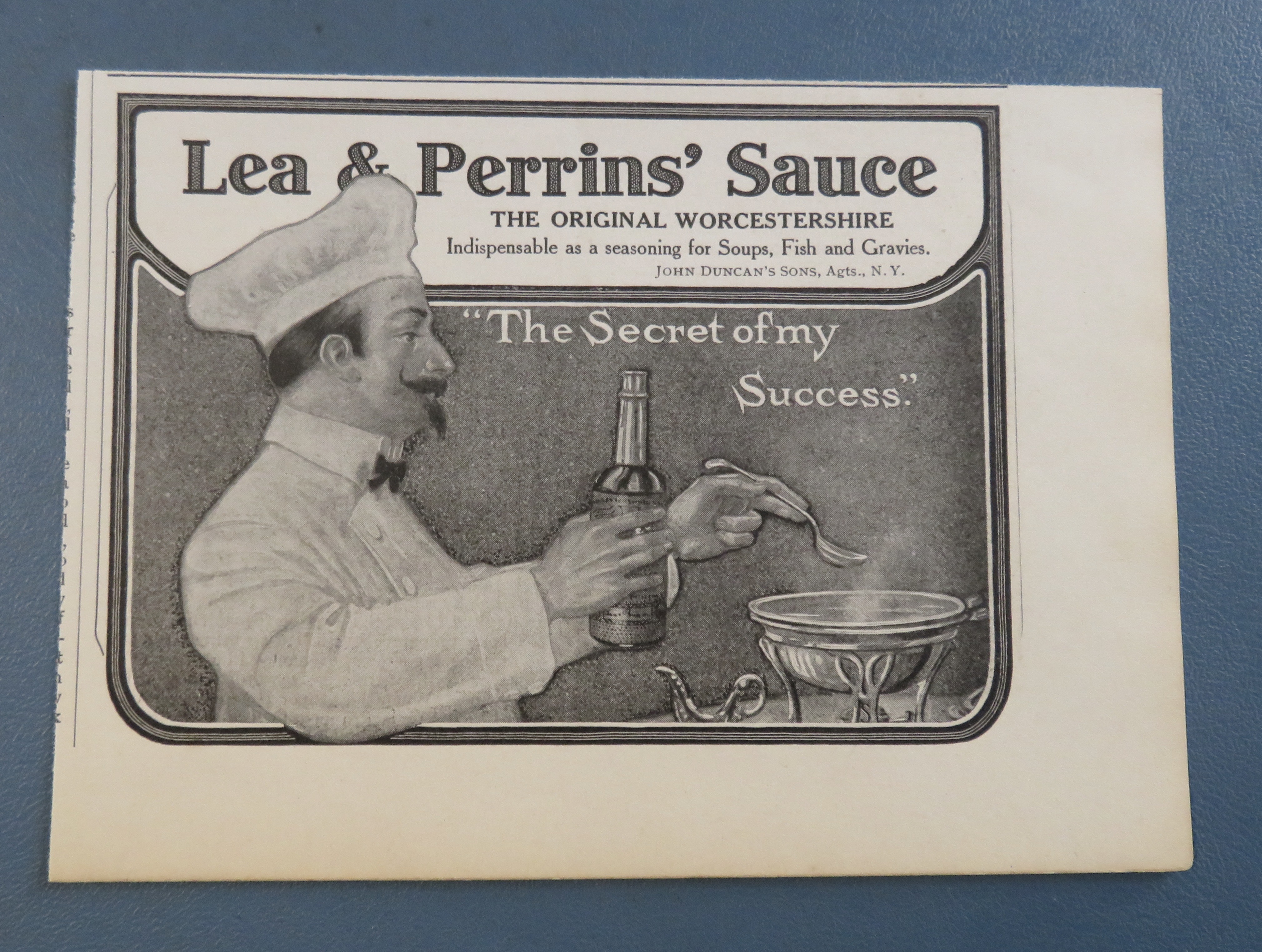 1906 Lea & Perrins Sauce with Chef Cooking