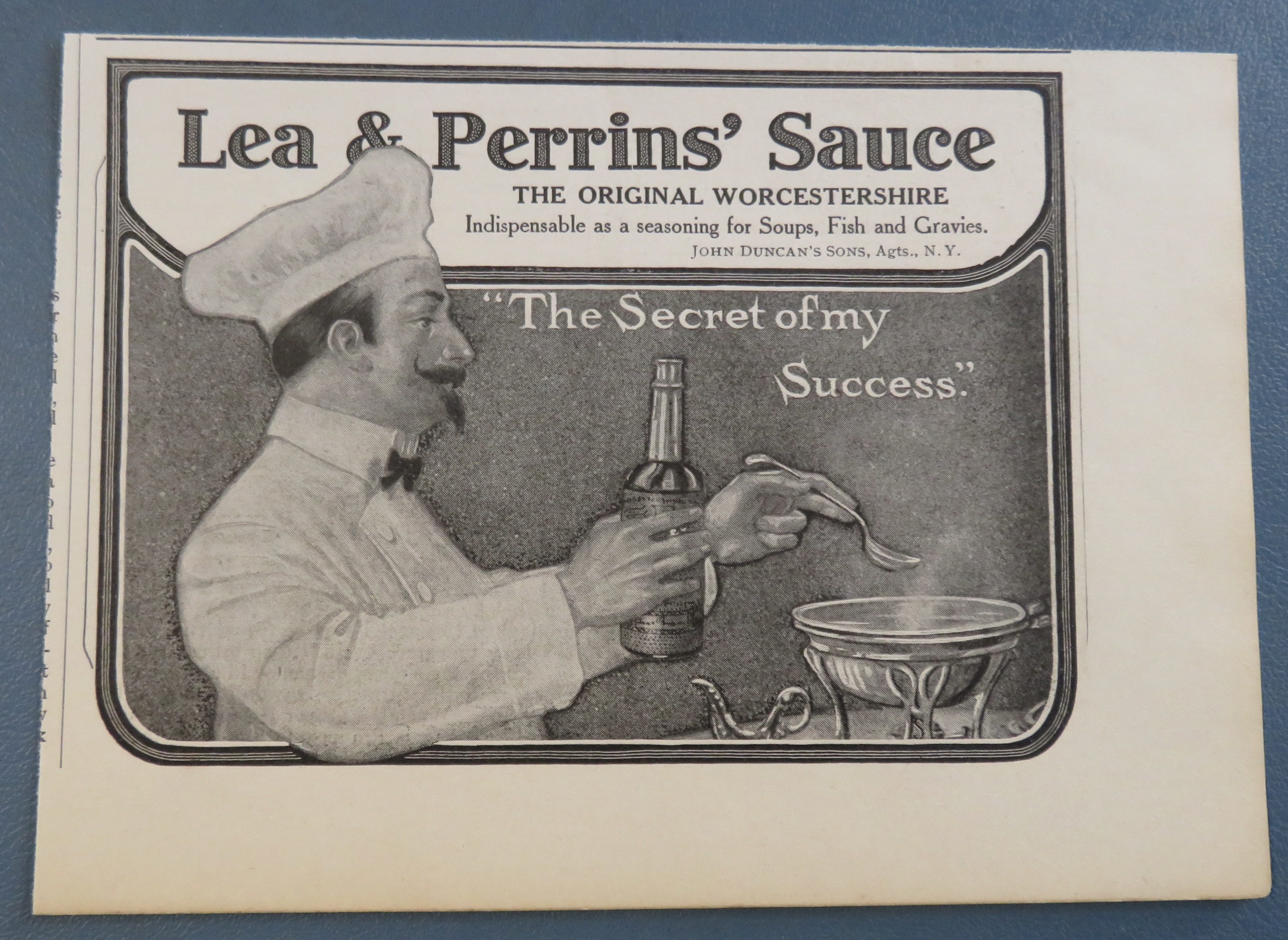 1906 Lea & Perrins Sauce with Chef Cooking