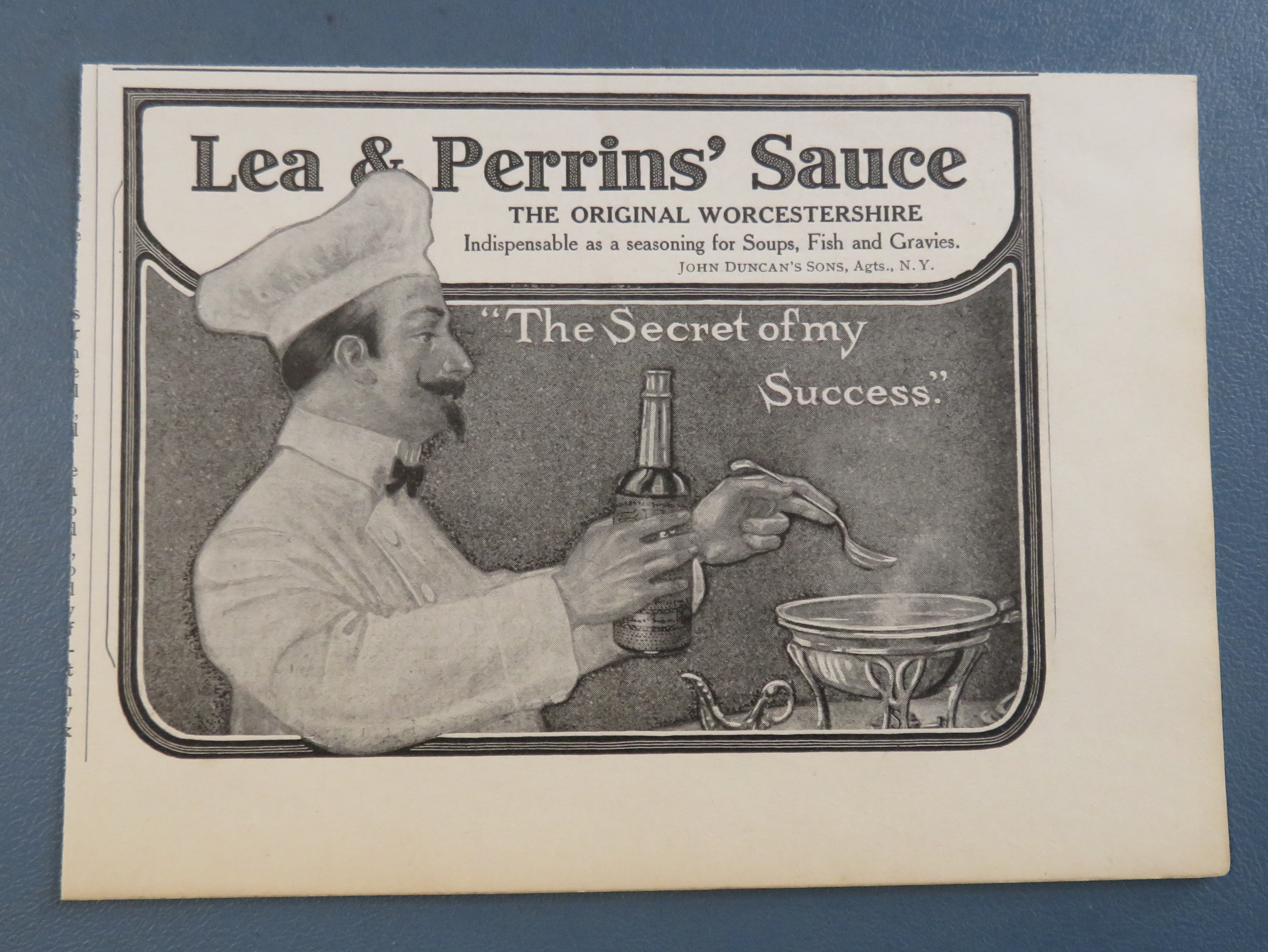 1906 Lea & Perrins Sauce with Chef Cooking