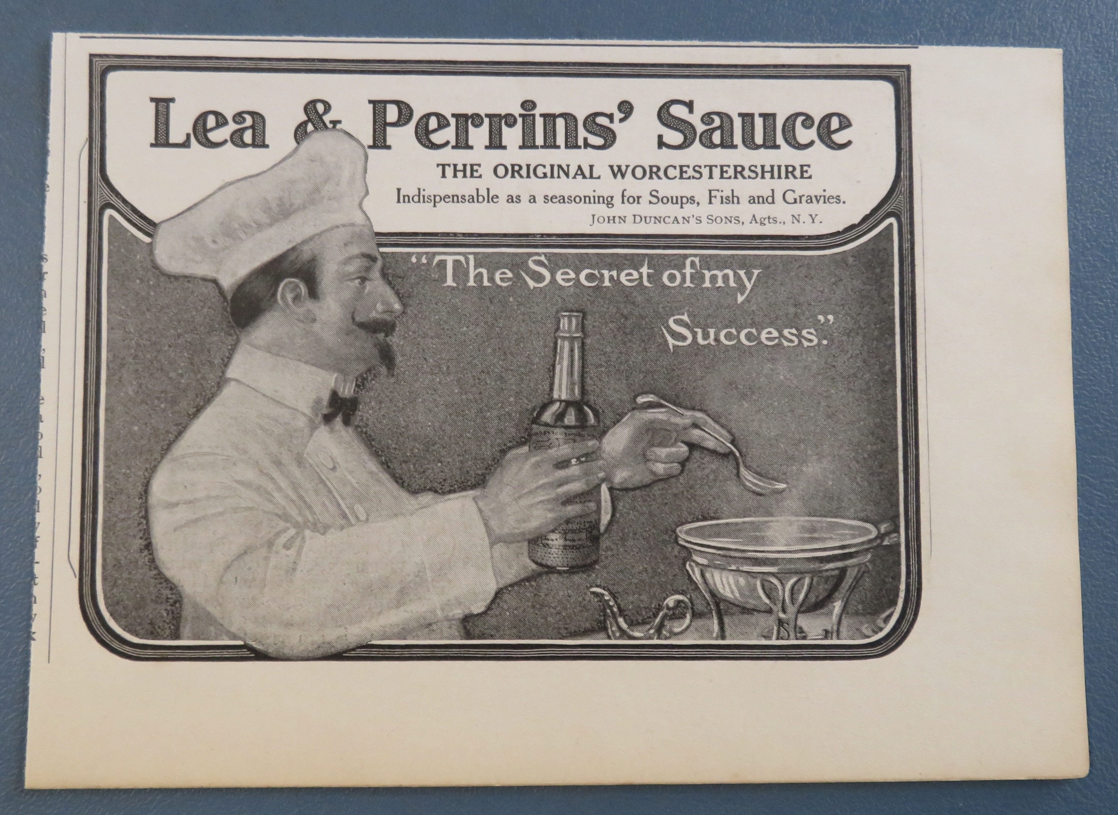 1906 Lea & Perrins Sauce with Chef Cooking