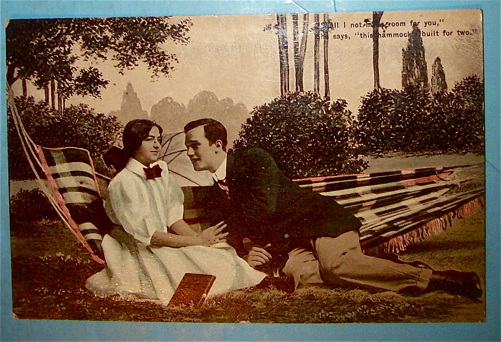 A Hammock Built For Two Postcard