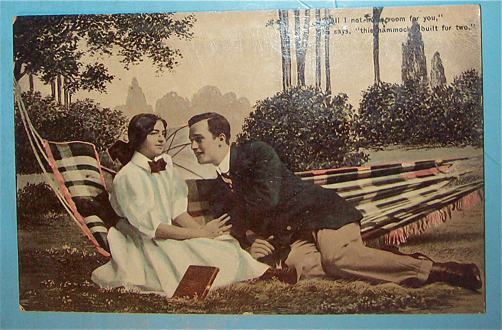 A Hammock Built For Two Postcard