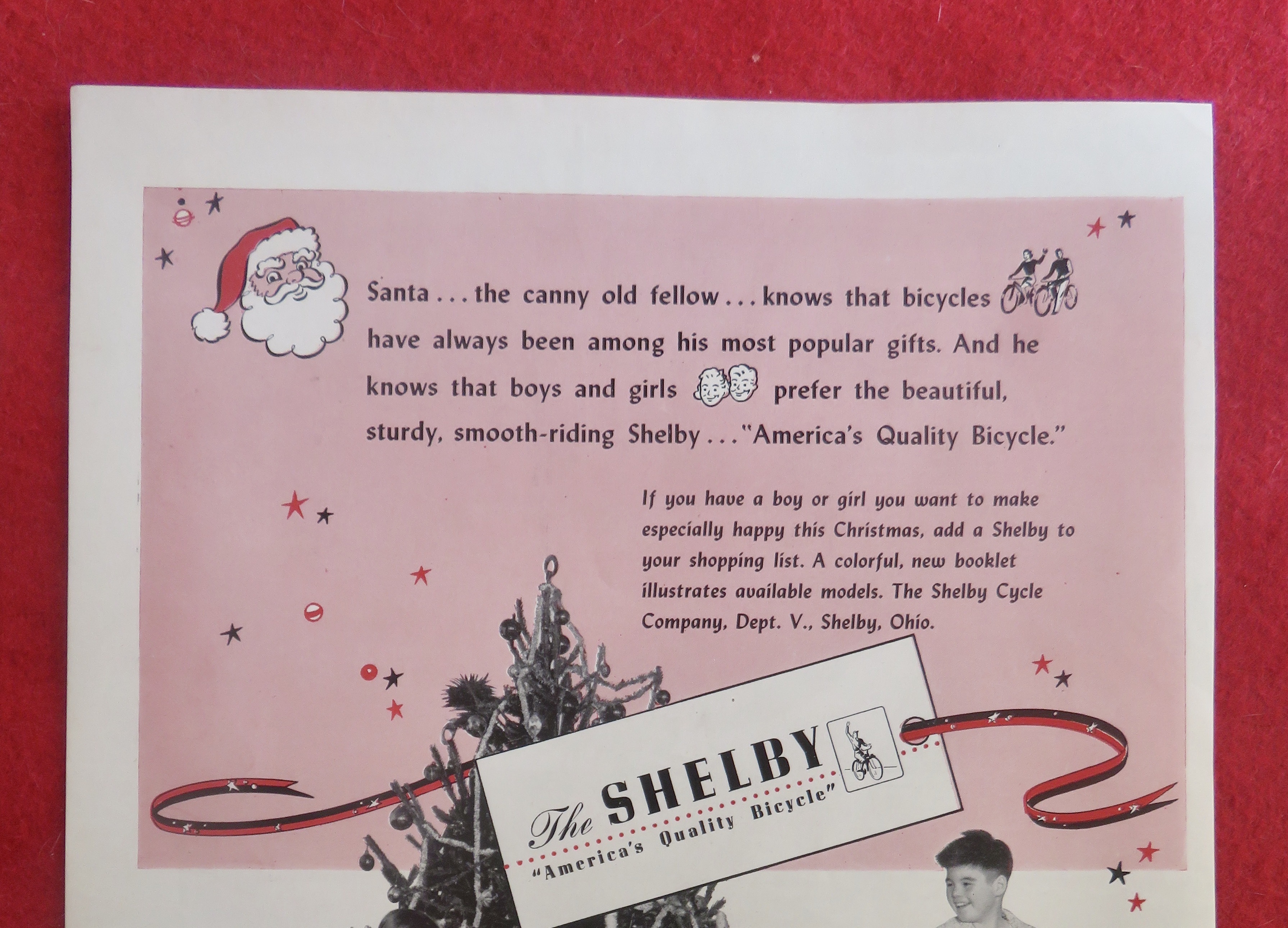 1950's Shelby Bicycle w/ Children & Bikes For Christmas