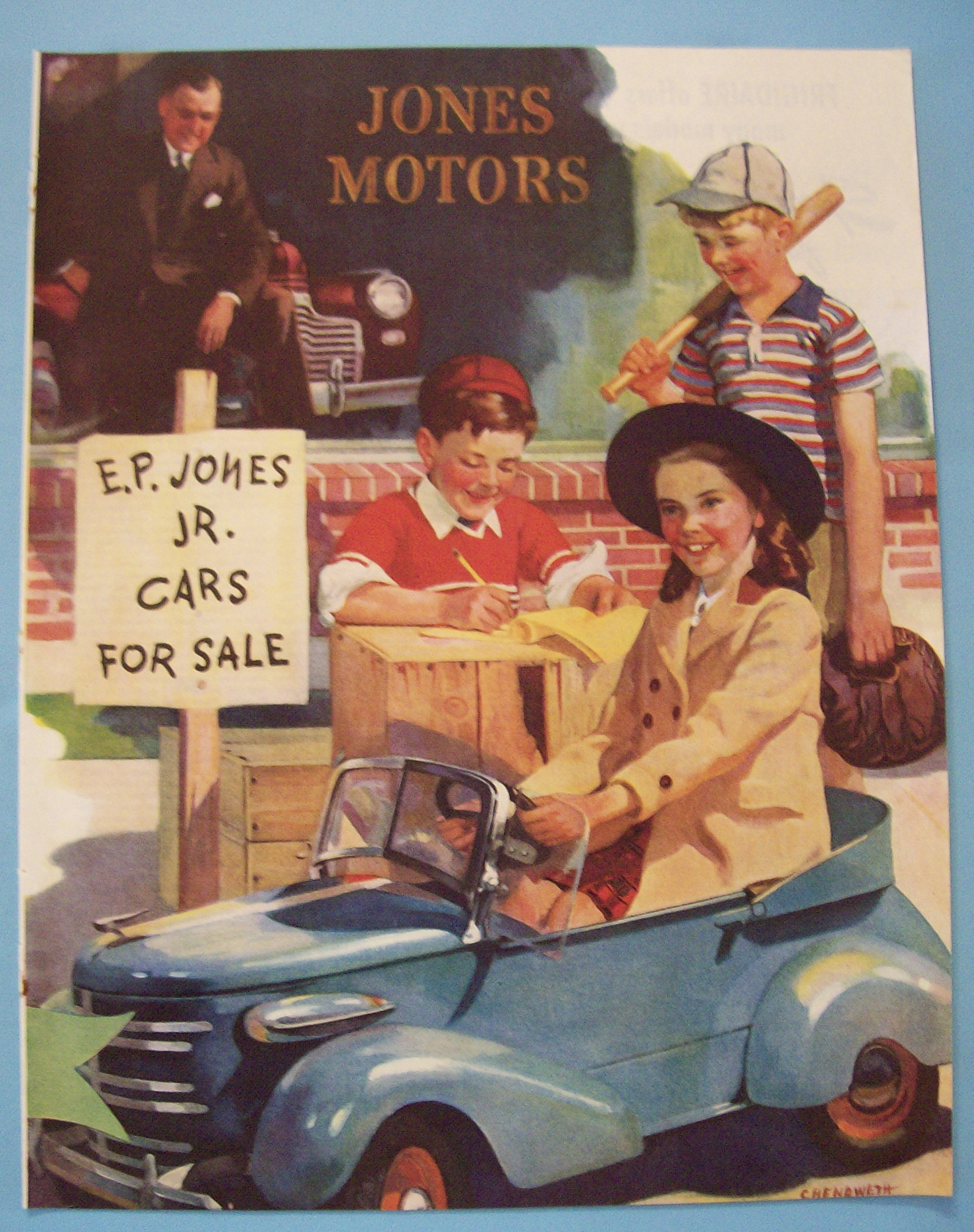 1941 General Motors with Little Girl in a Toy Car