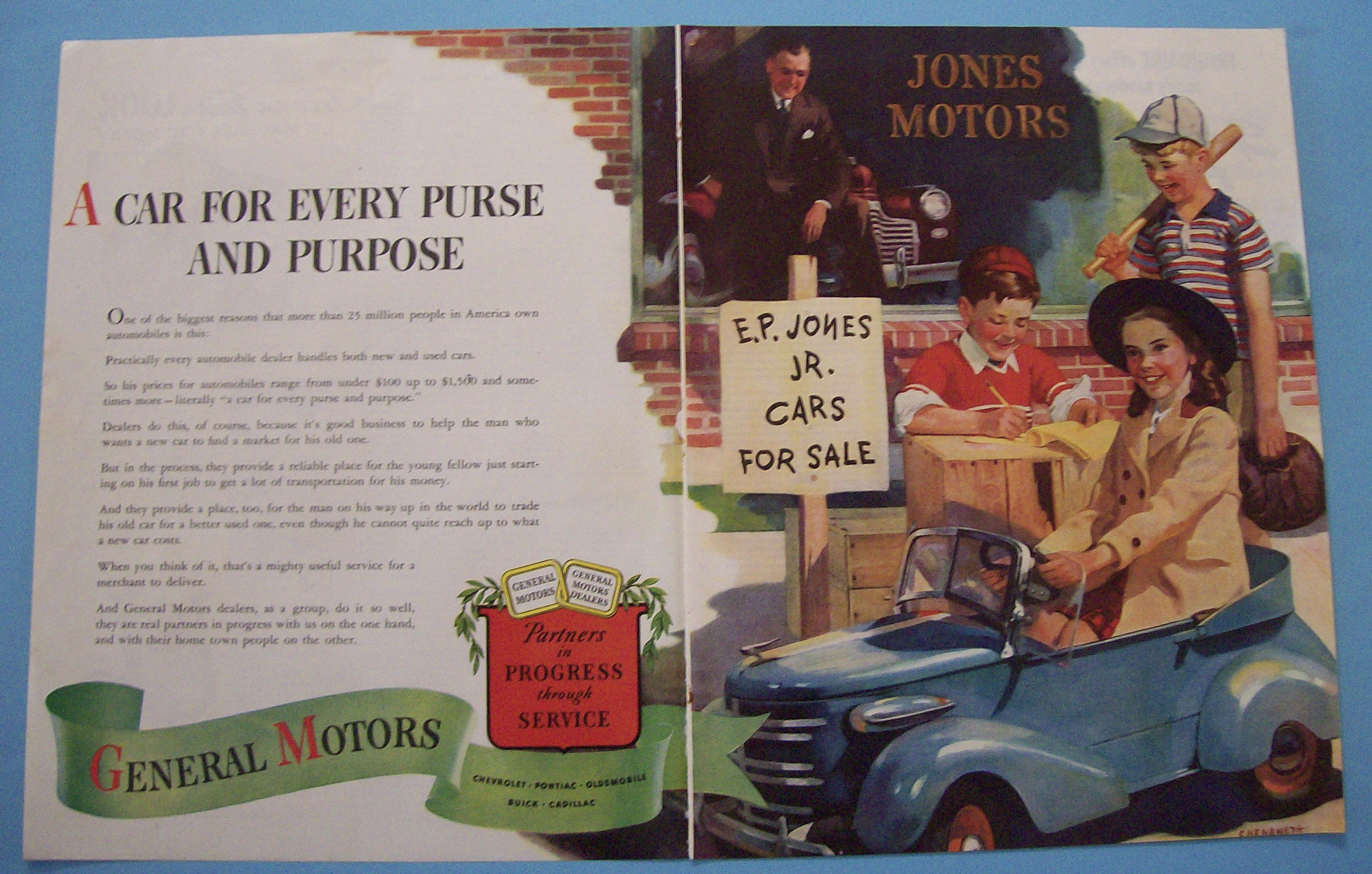 1941 General Motors with Little Girl in a Toy Car