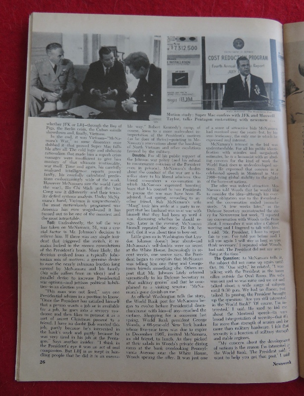 Newsweek Magazine December 11, 1967 Mc Namara: Why Is He Leaving
