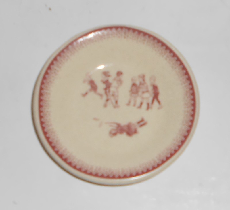 VINTAGE Moulin Roty China Restaurant Ware Children Playing Butter Pat #1
