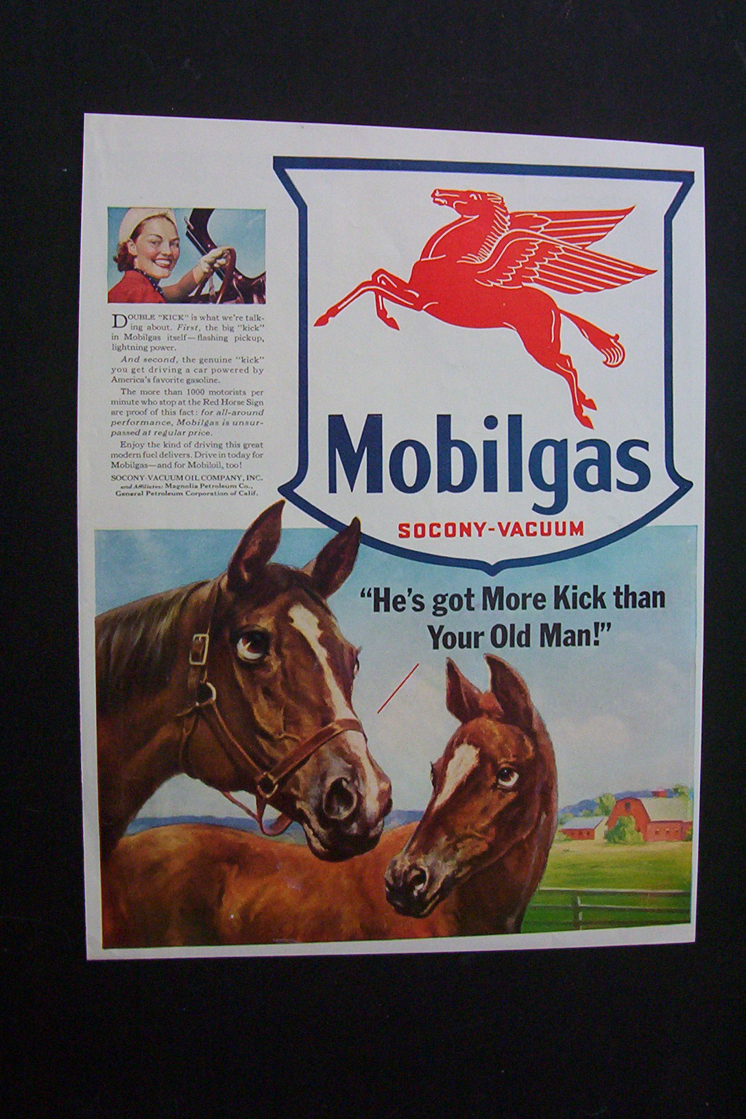 1941 Dual Ad: Seagram's 7 Crown & Mobilgas
