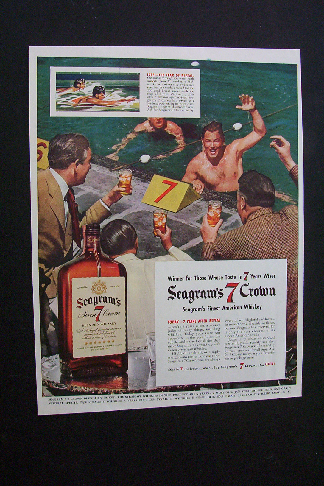 1941 Dual Ad: Seagram's 7 Crown & Mobilgas