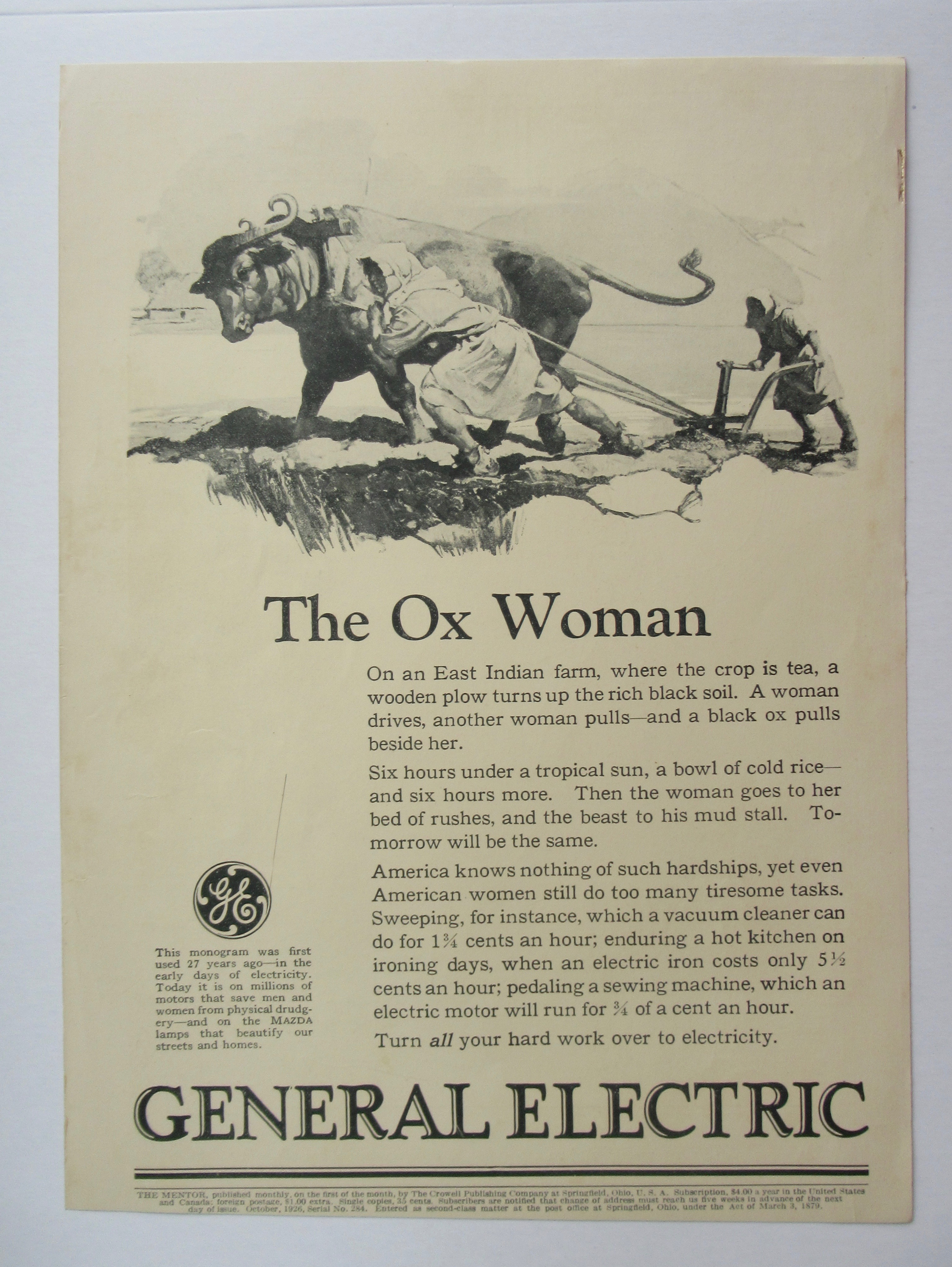 1926 General Electric with The Ox Woman