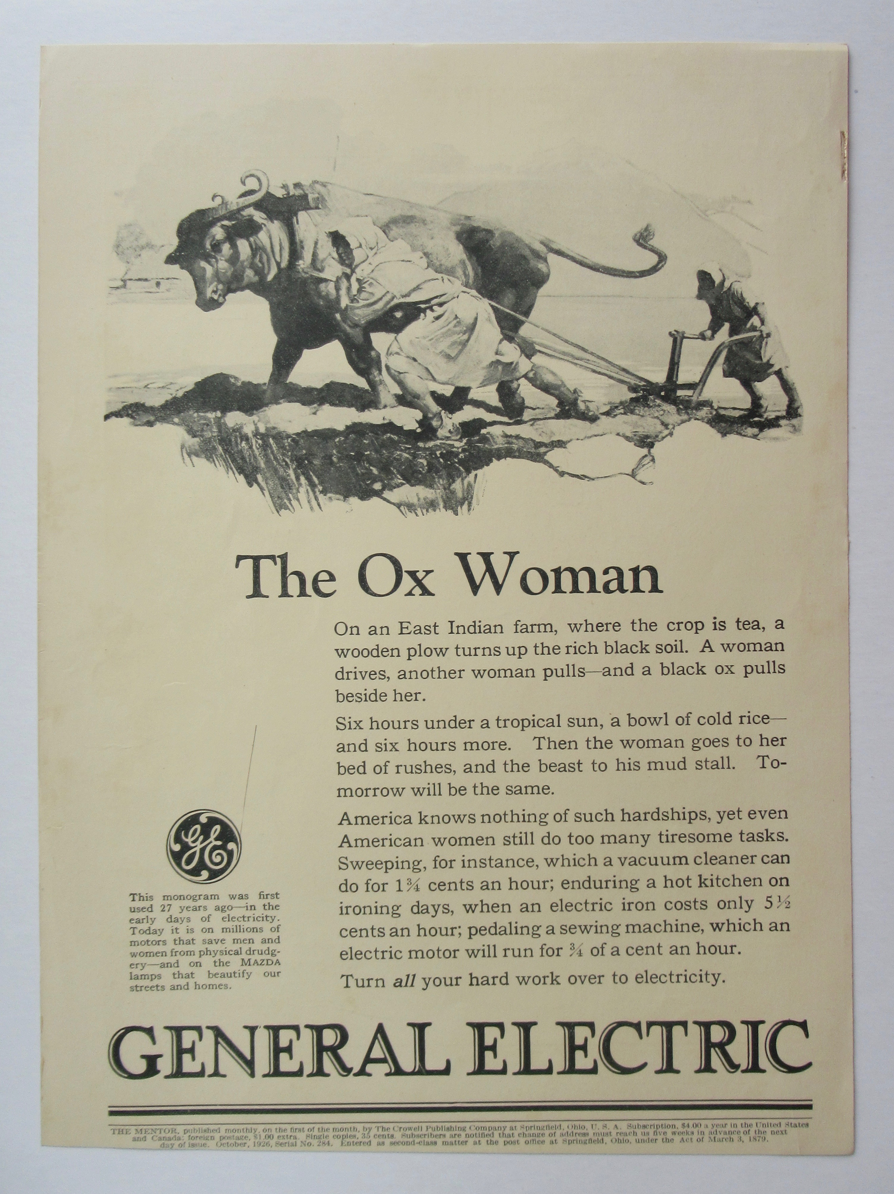 1926 General Electric with The Ox Woman