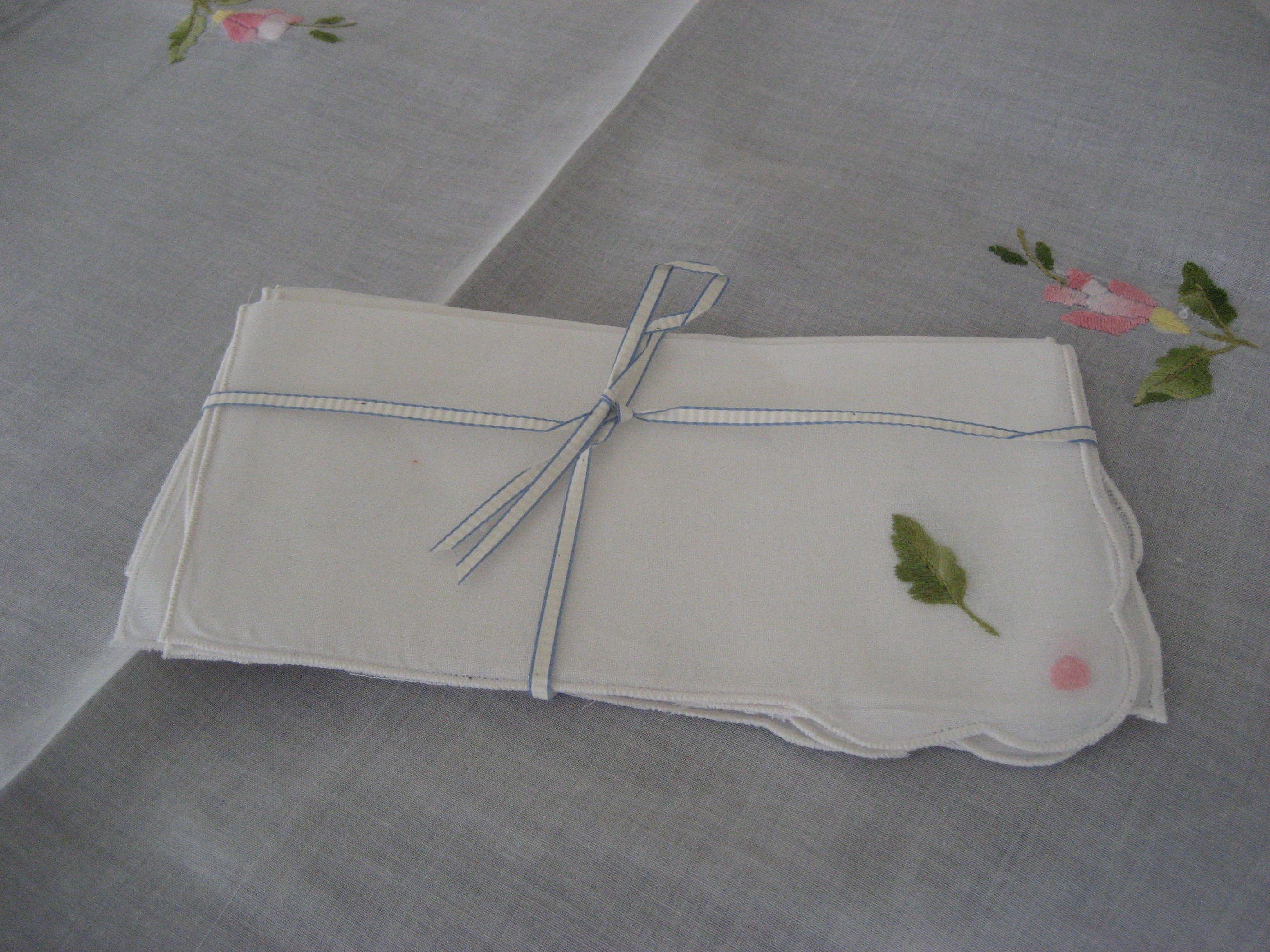 Embroidered Table Cloth with Matching Napkins