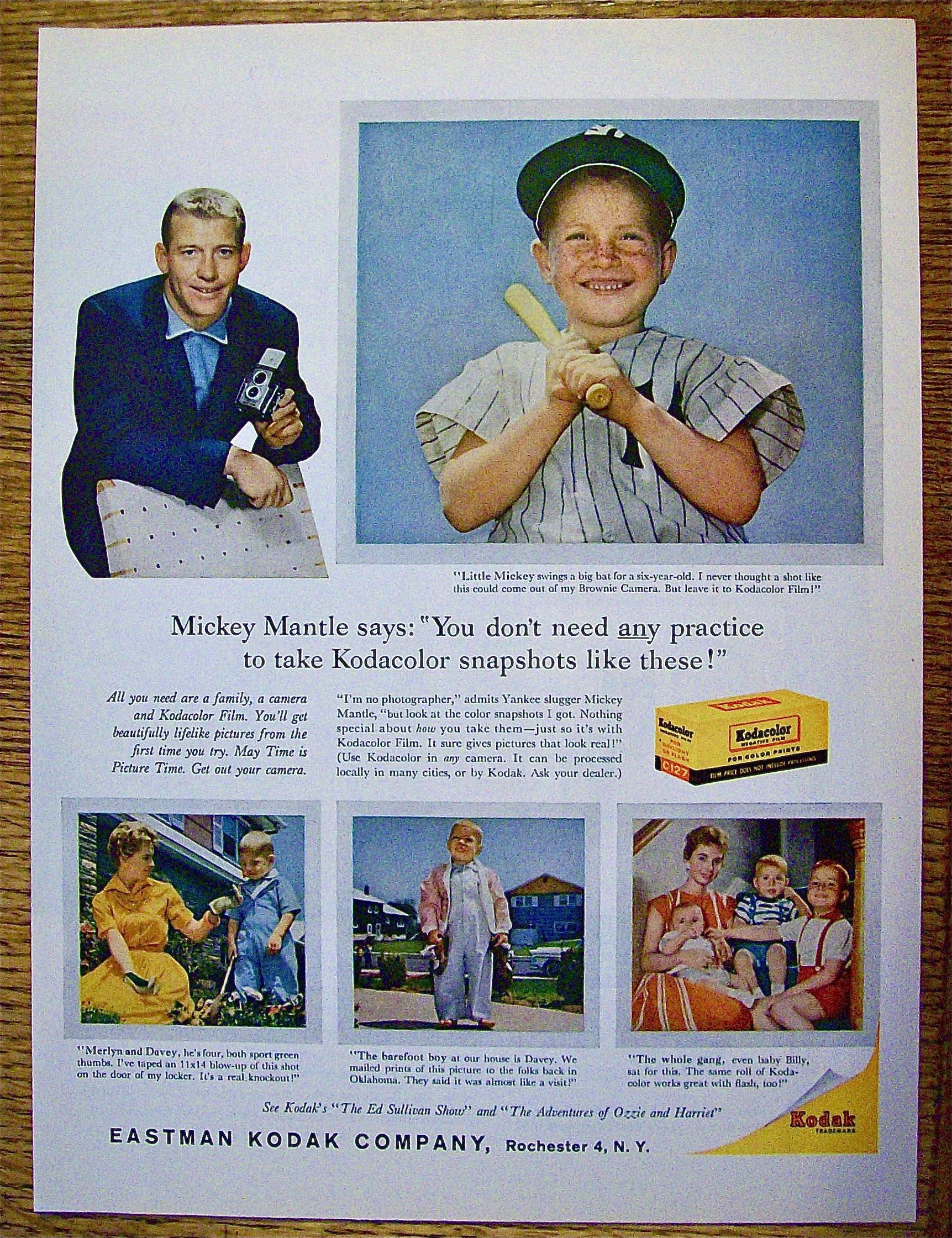 1959 Kodak Company with Baseball's Mickey Mantle