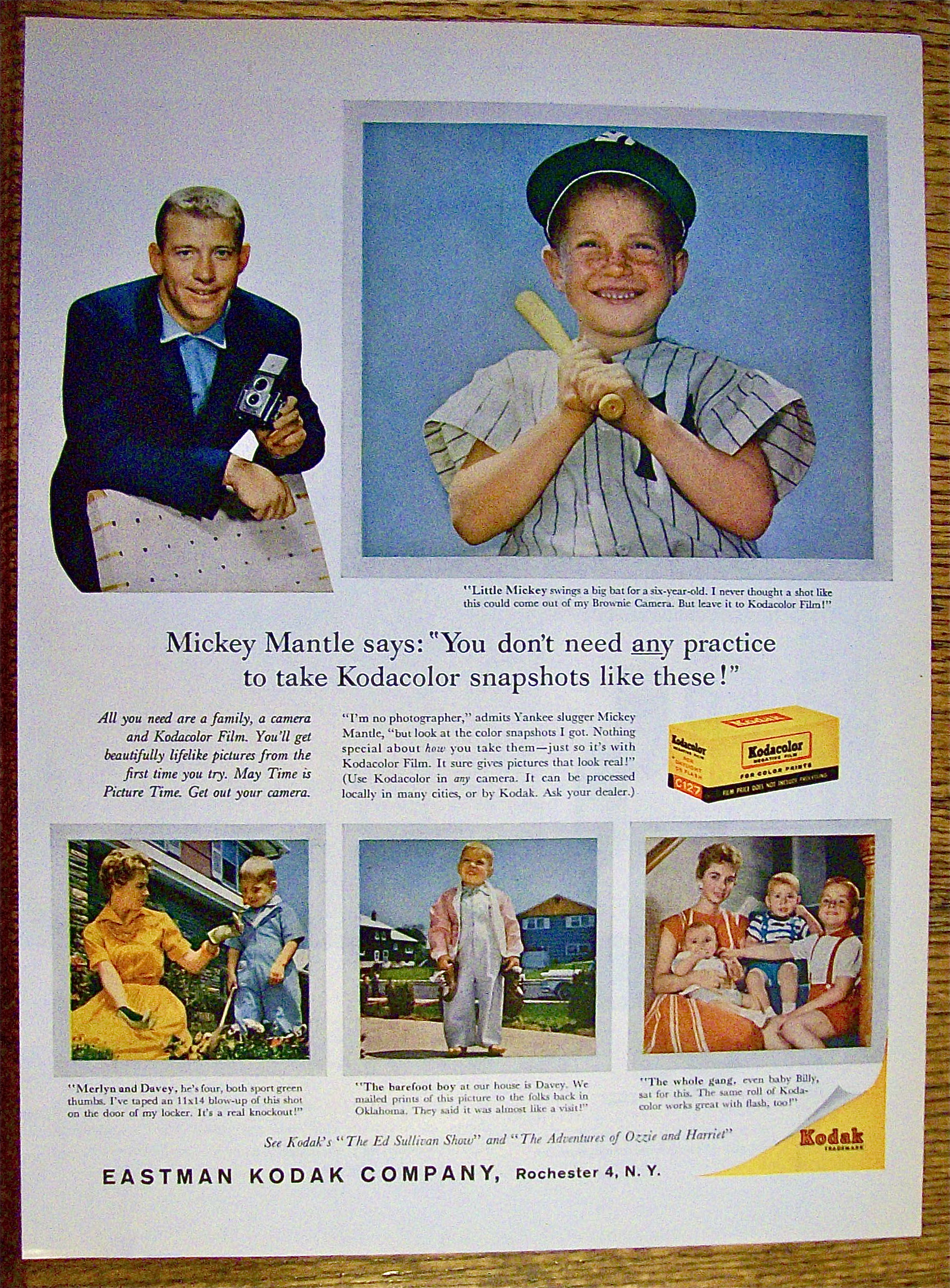 1959 Kodak Company with Baseball's Mickey Mantle