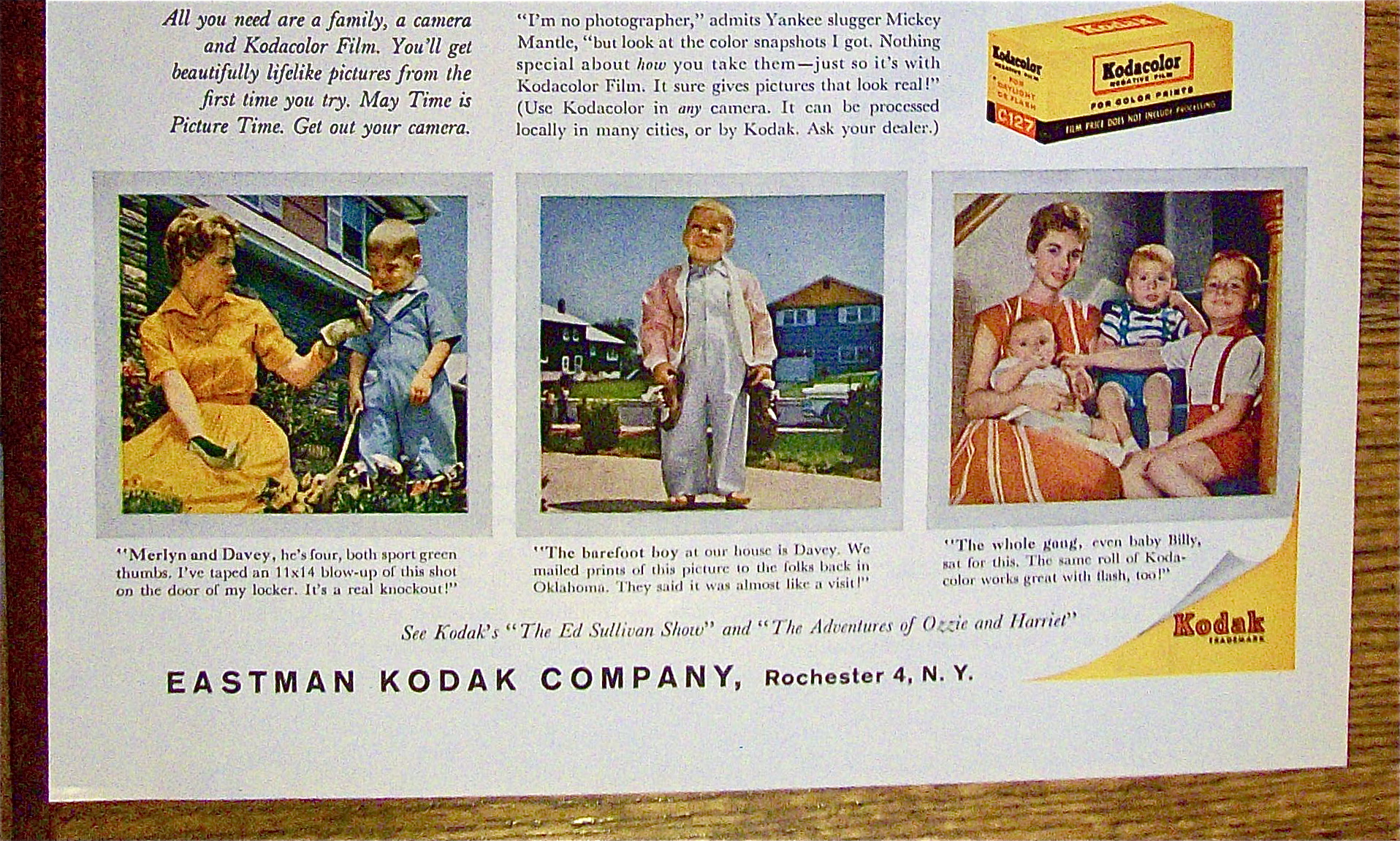 1959 Kodak Company with Baseball's Mickey Mantle