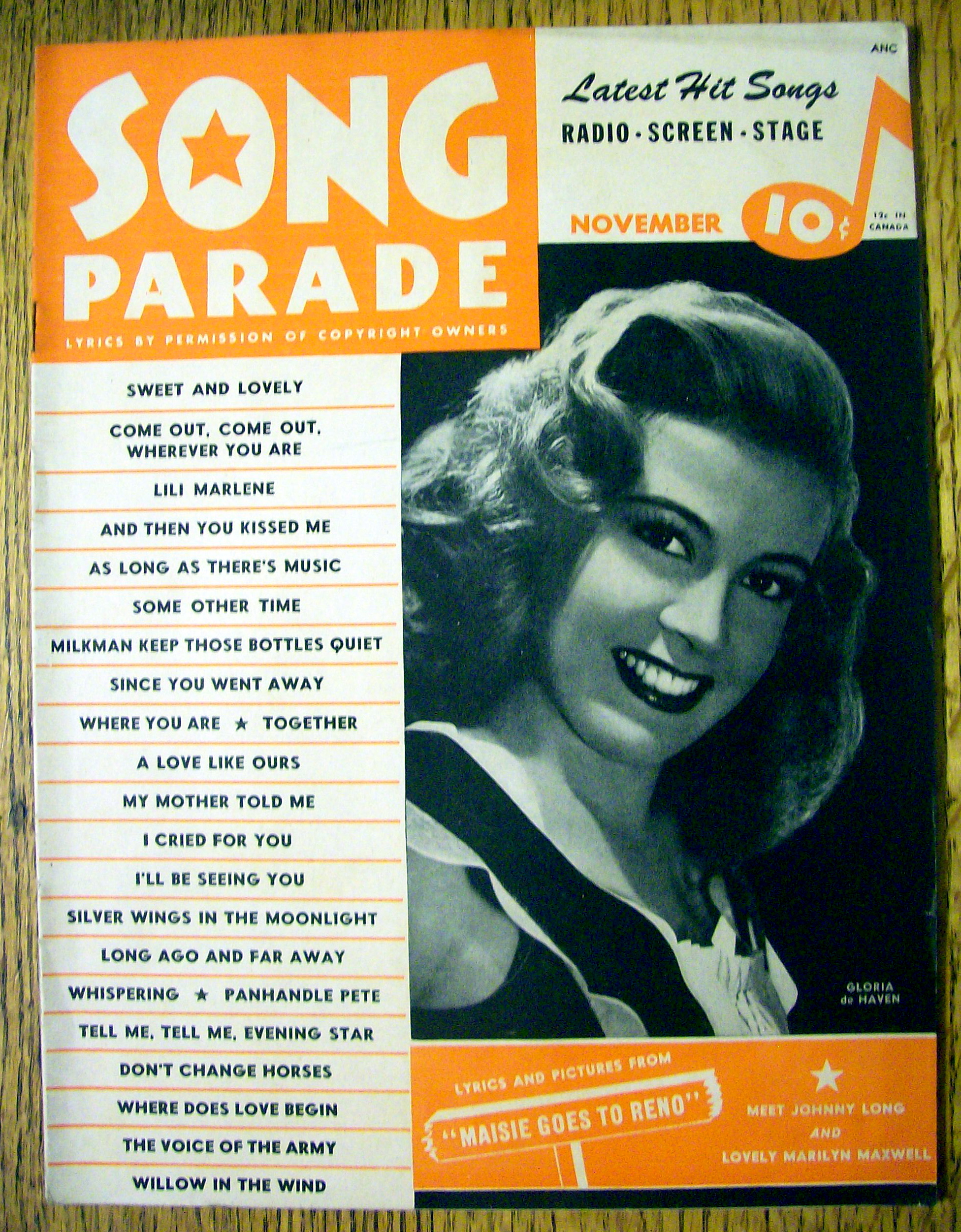 Song Parade November 1944 Gloria De Haven