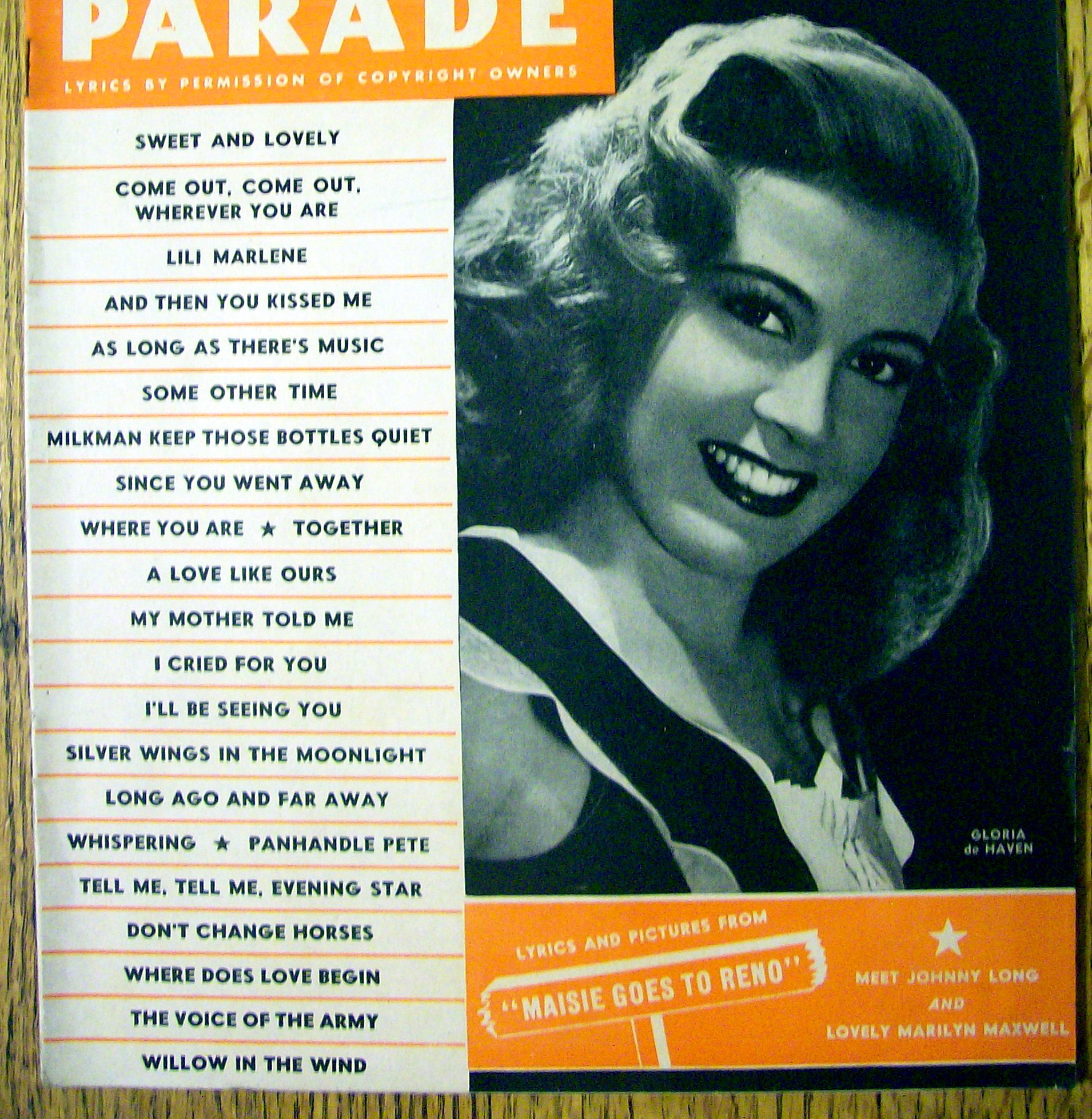 Song Parade November 1944 Gloria De Haven