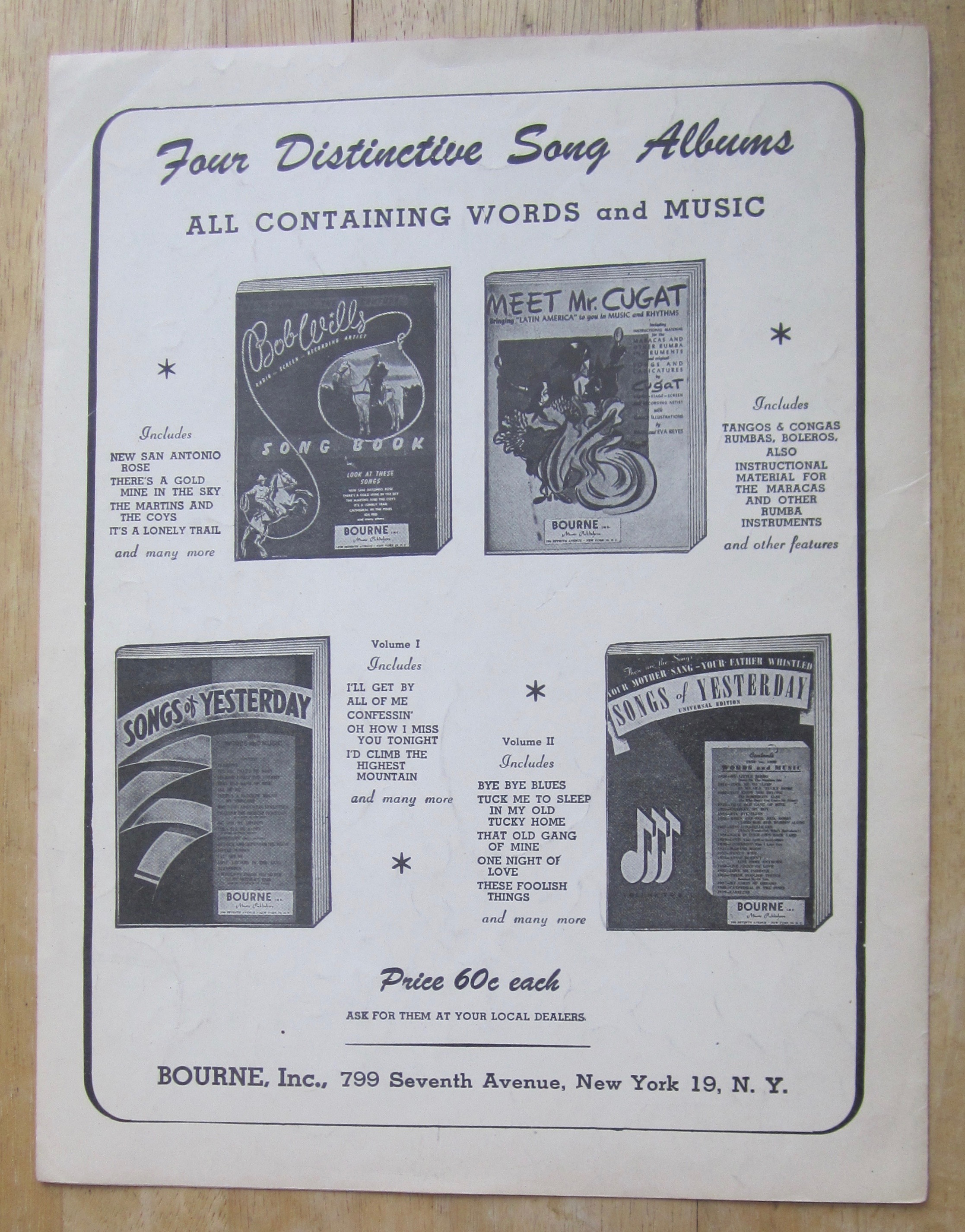 1946 Sheet Music For My Bel Ami