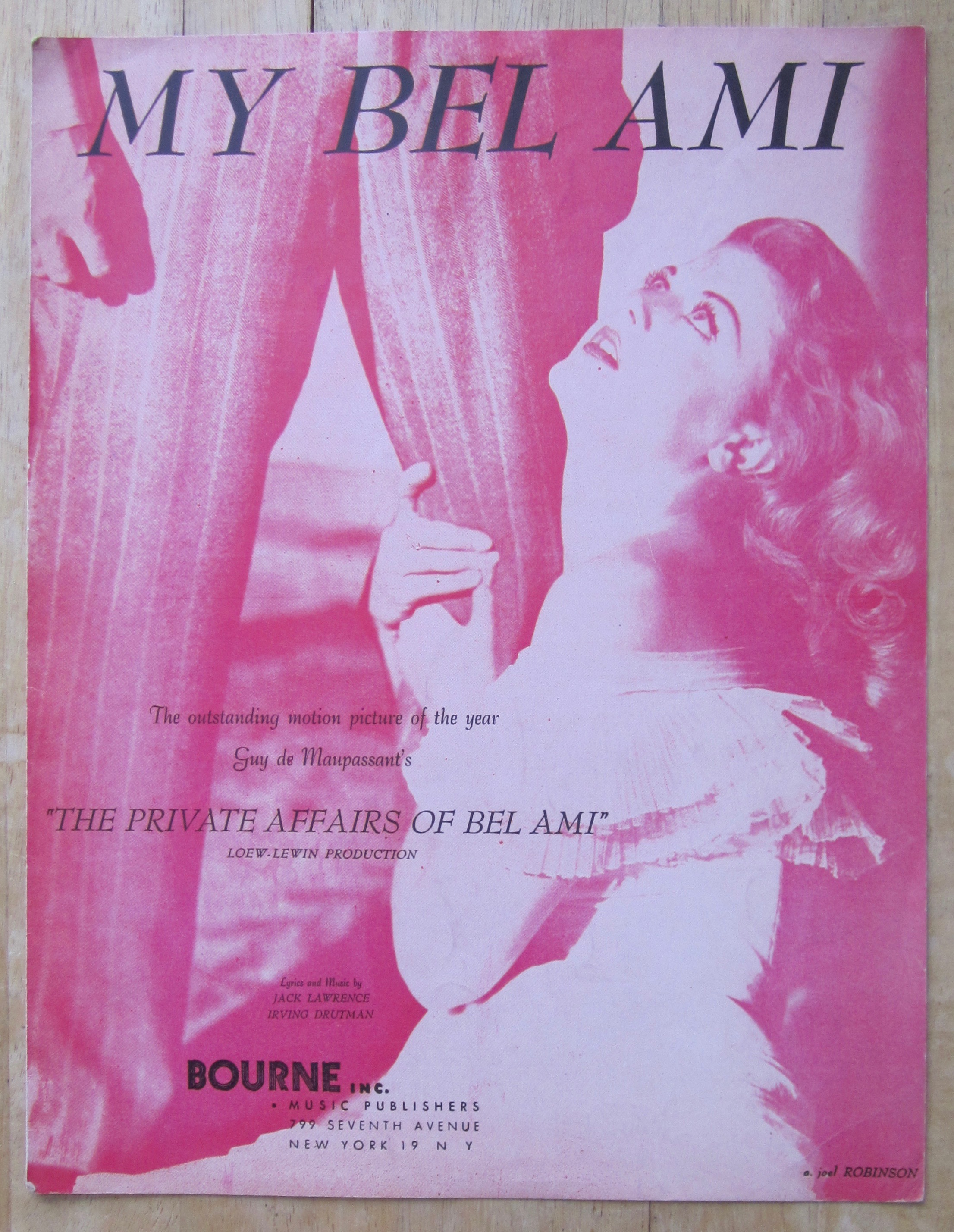 1946 Sheet Music For My Bel Ami