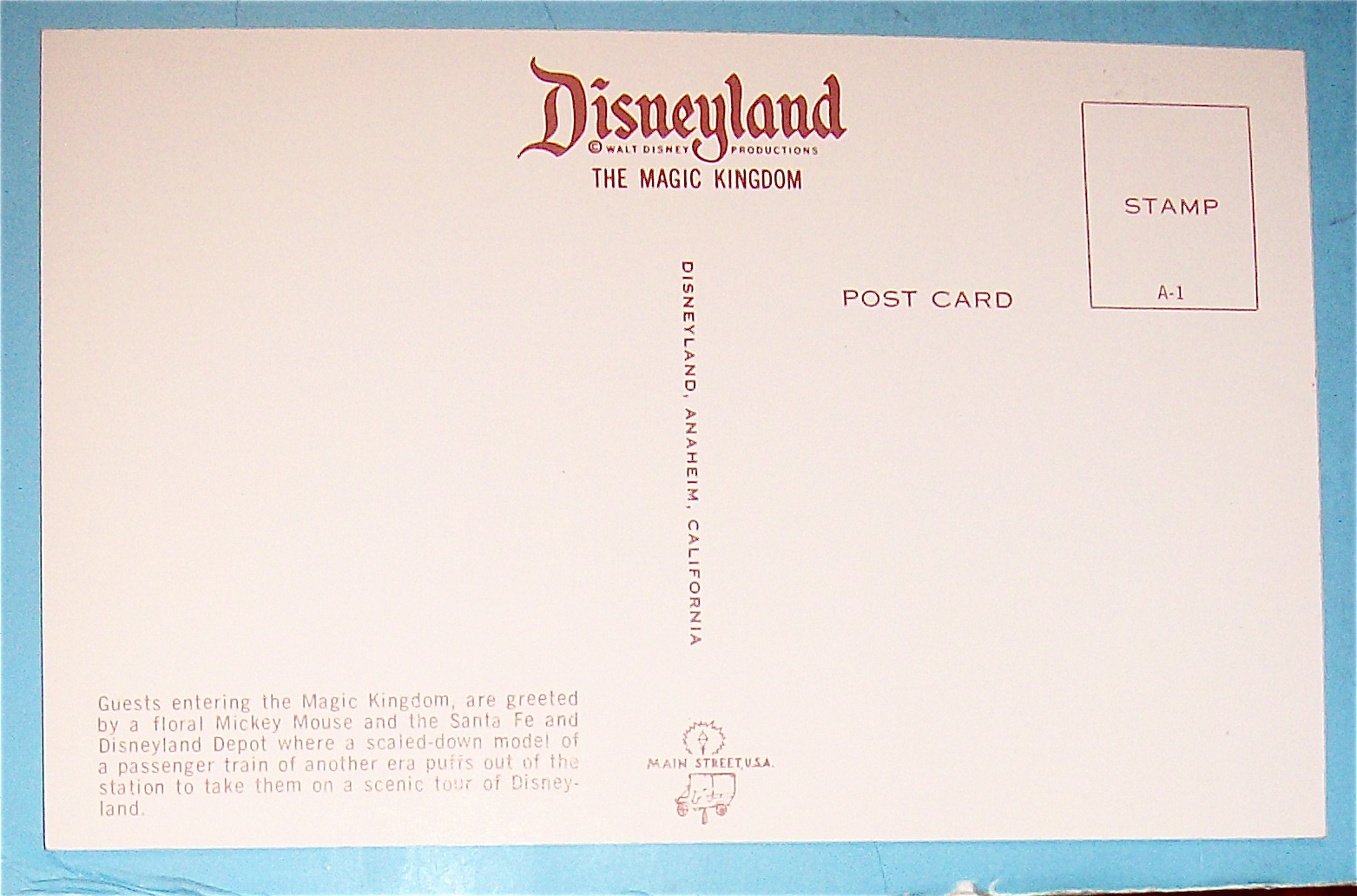 Entrance to Disneyland Postcard