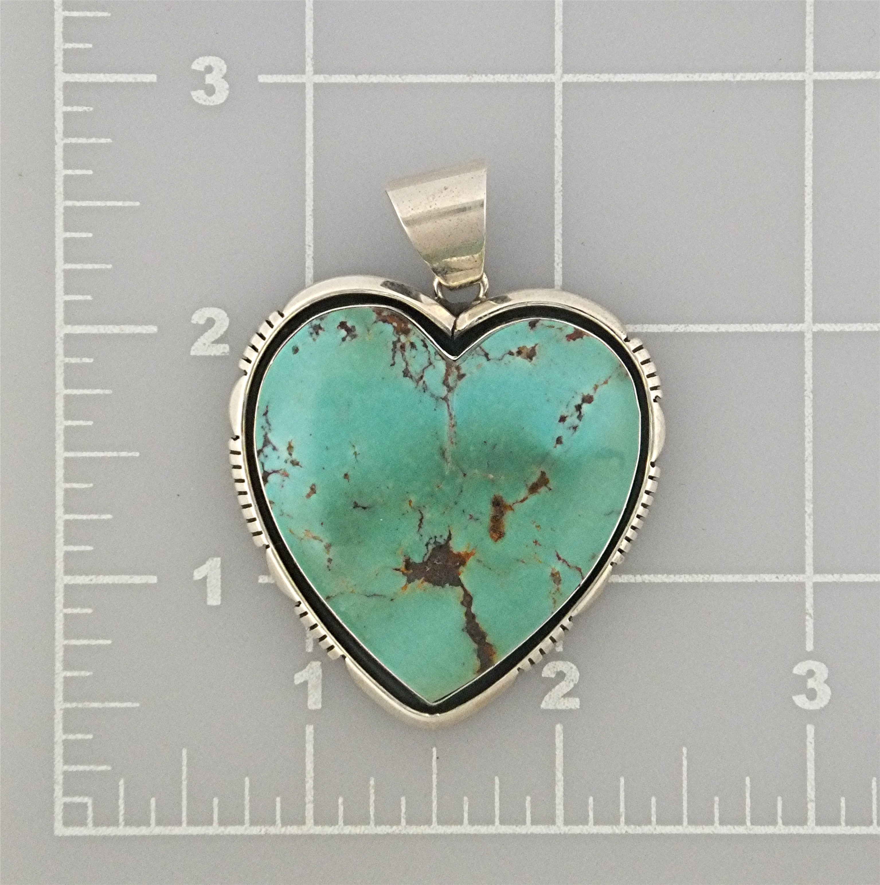 Lonnie Willie Sterling Silver Turquoise Heart Pendant