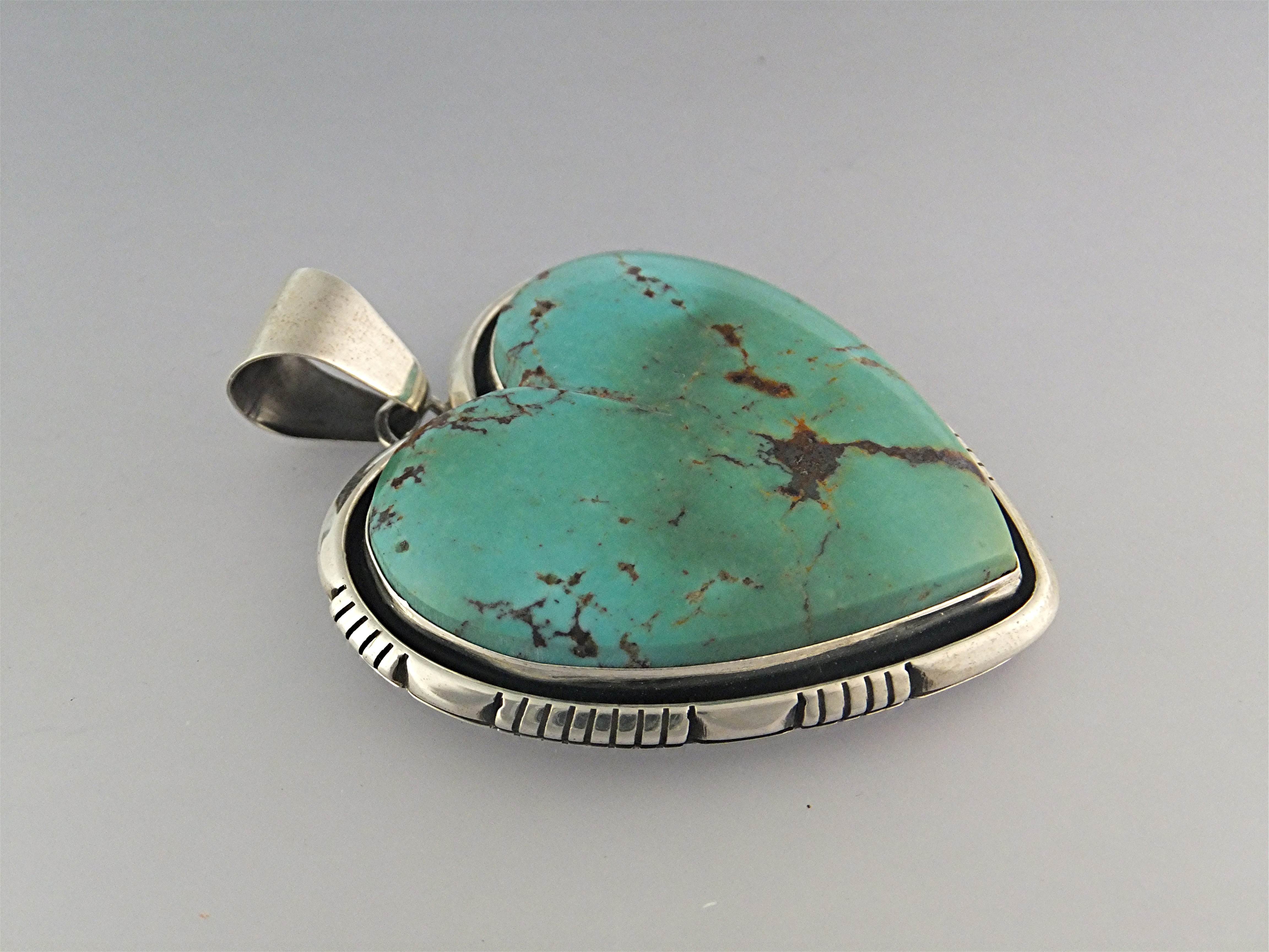 Lonnie Willie Sterling Silver Turquoise Heart Pendant