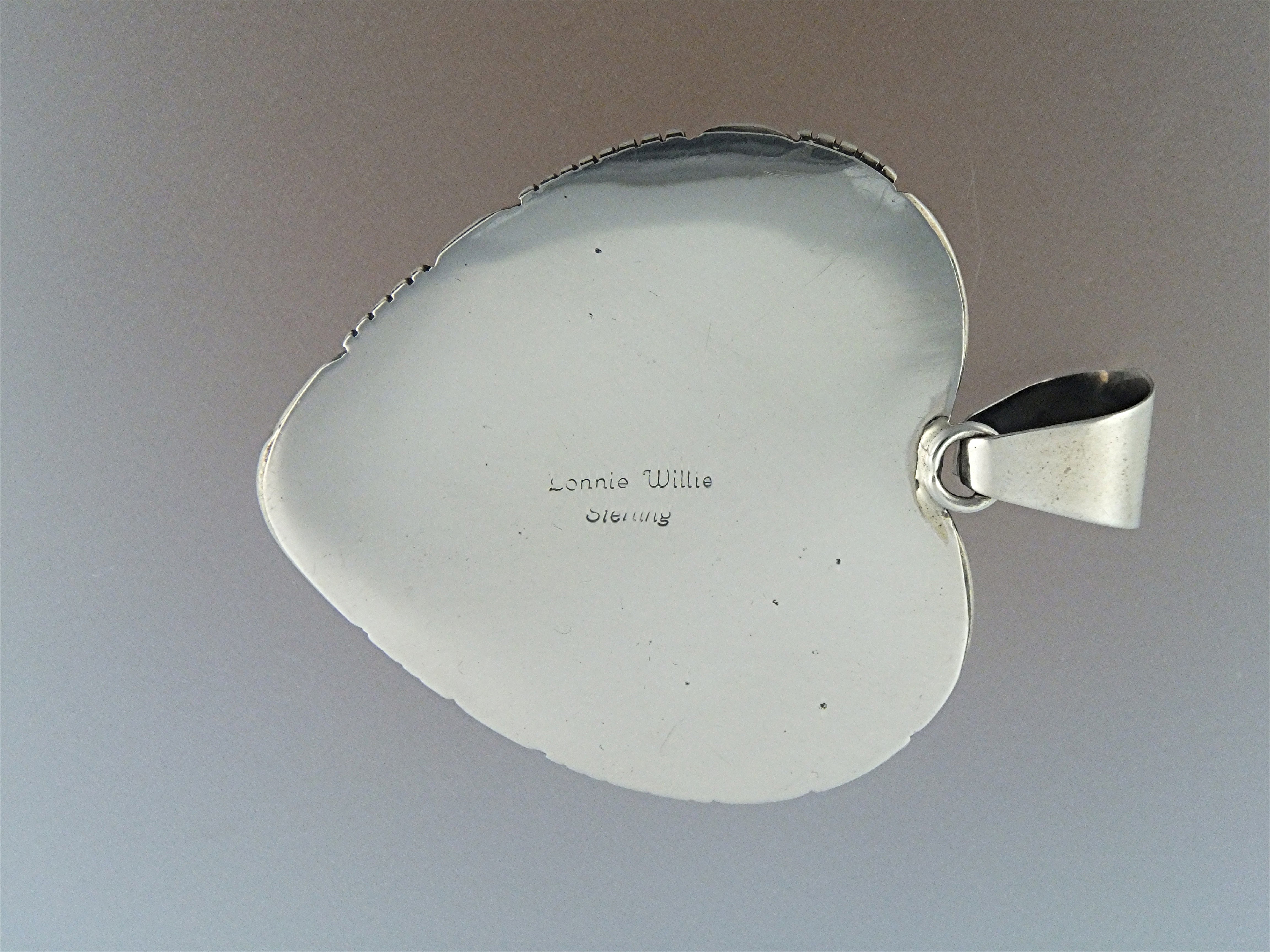 Lonnie Willie Sterling Silver Turquoise Heart Pendant