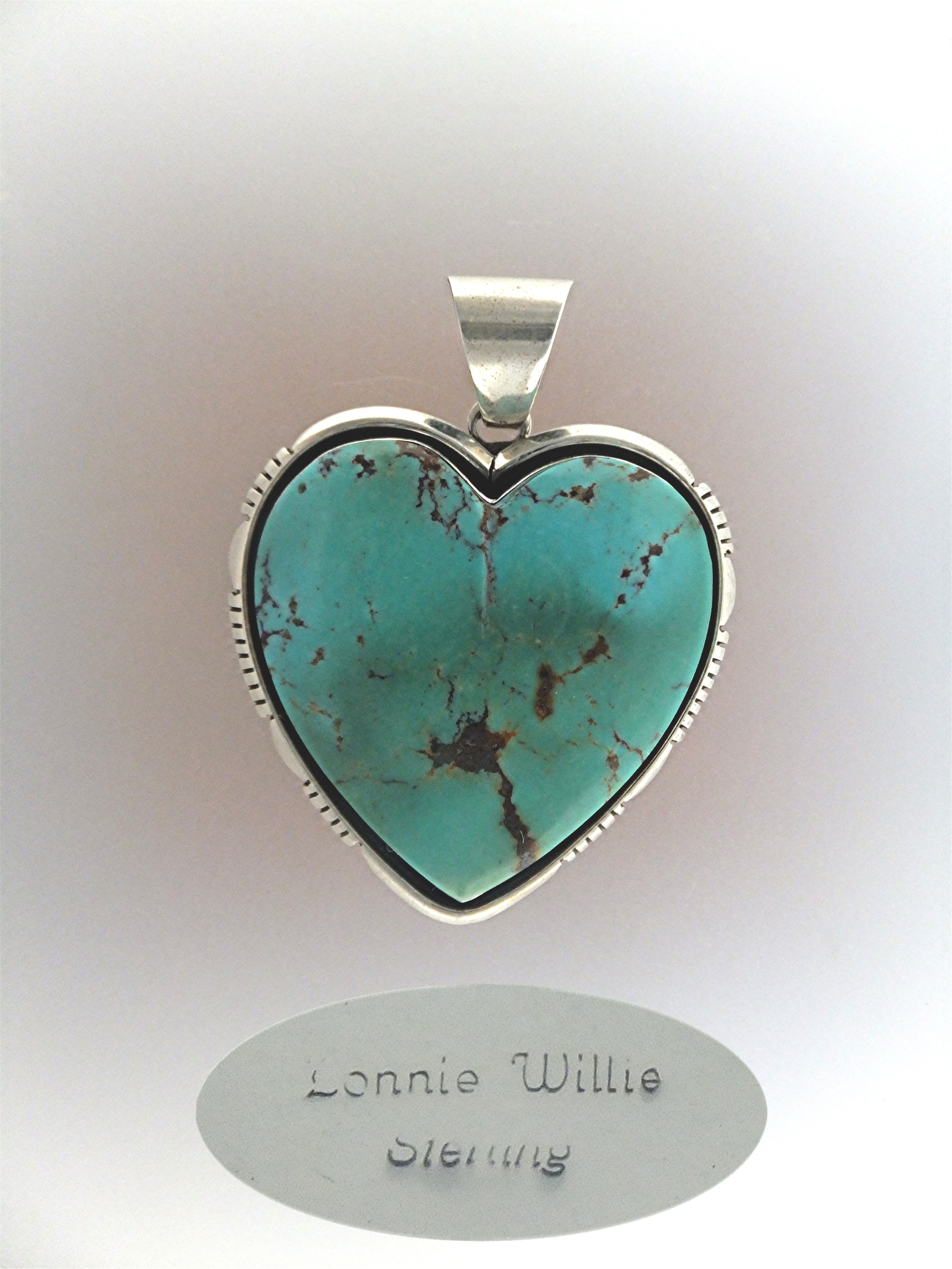 Lonnie Willie Sterling Silver Turquoise Heart Pendant