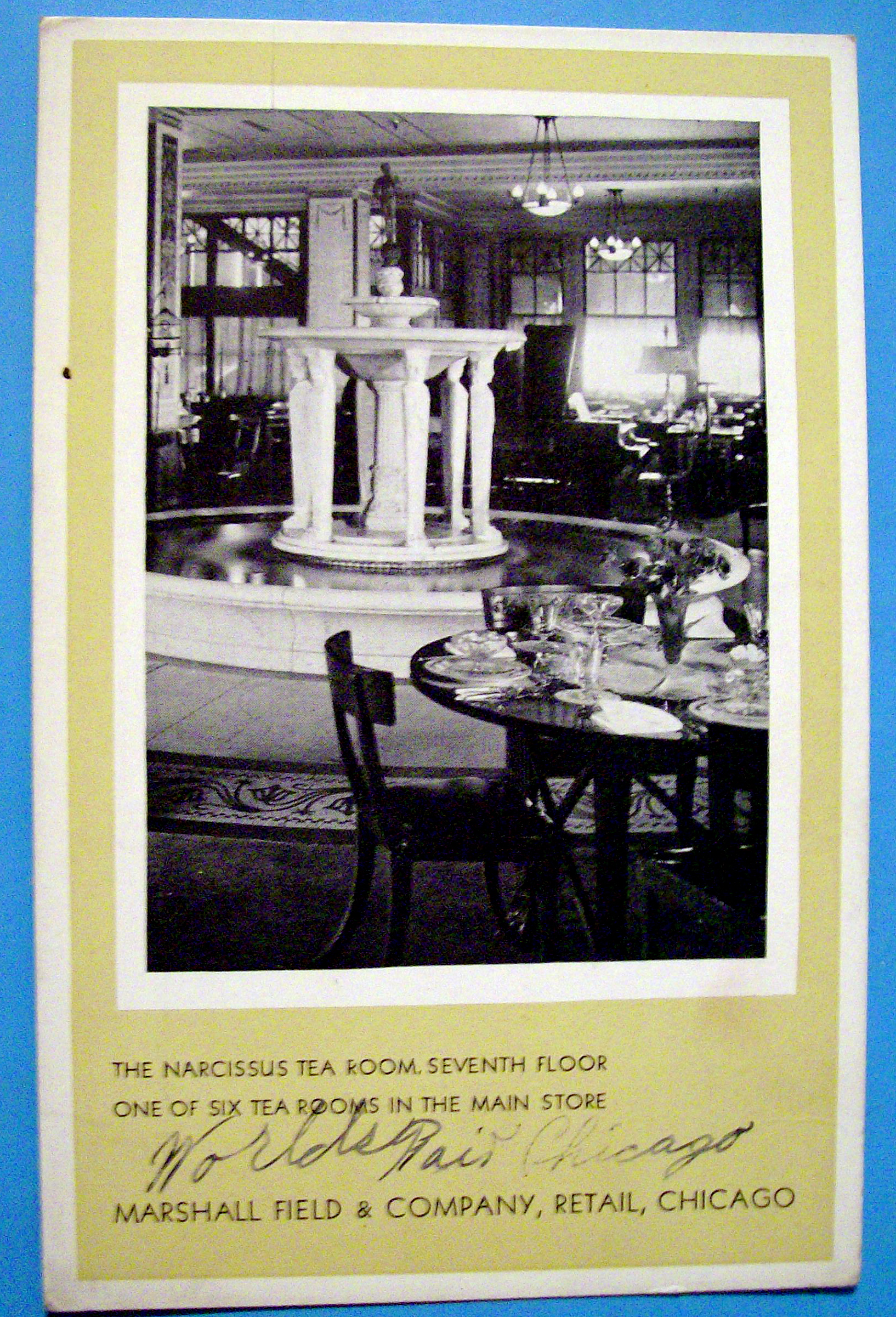 1933 Century of Progress, Narcissus Tea Room Postcard